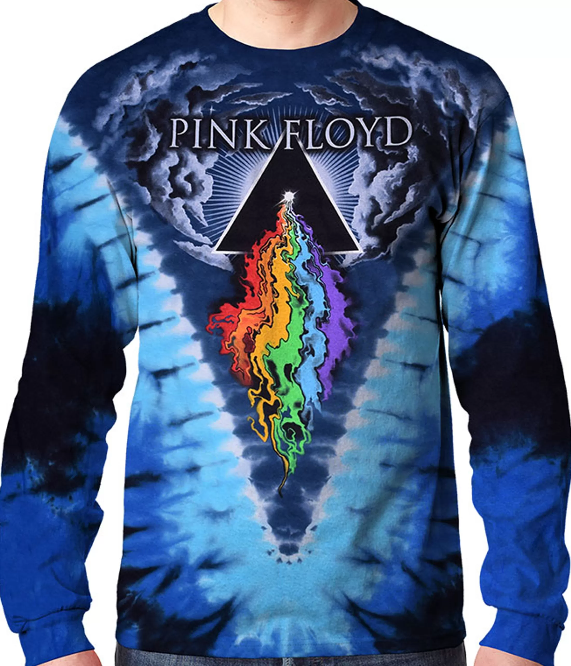 Long Sleeve | Pink Floyd<Liquid Blue Prism River Tie-Dye Long Sleeve T-Shirt