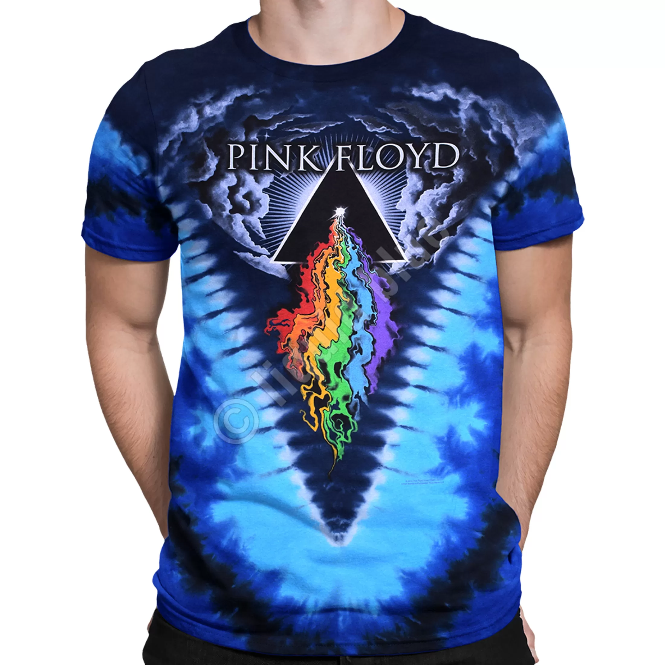 T-Shirt | Pink Floyd<Liquid Blue Prism River Tie-Dye T-Shirt