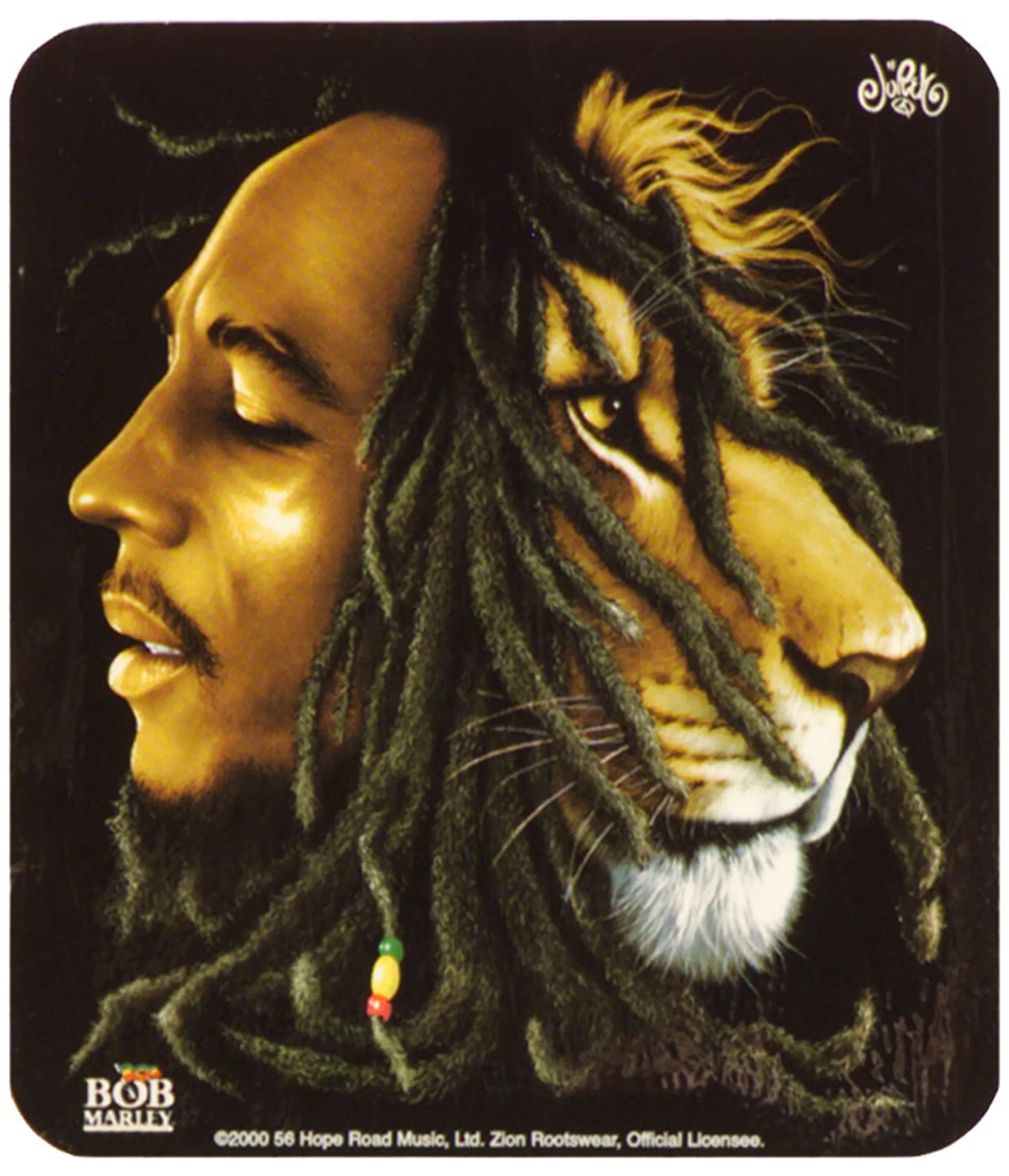 Rastafari Art | Bob Marley<Liquid Blue Profiles Sticker