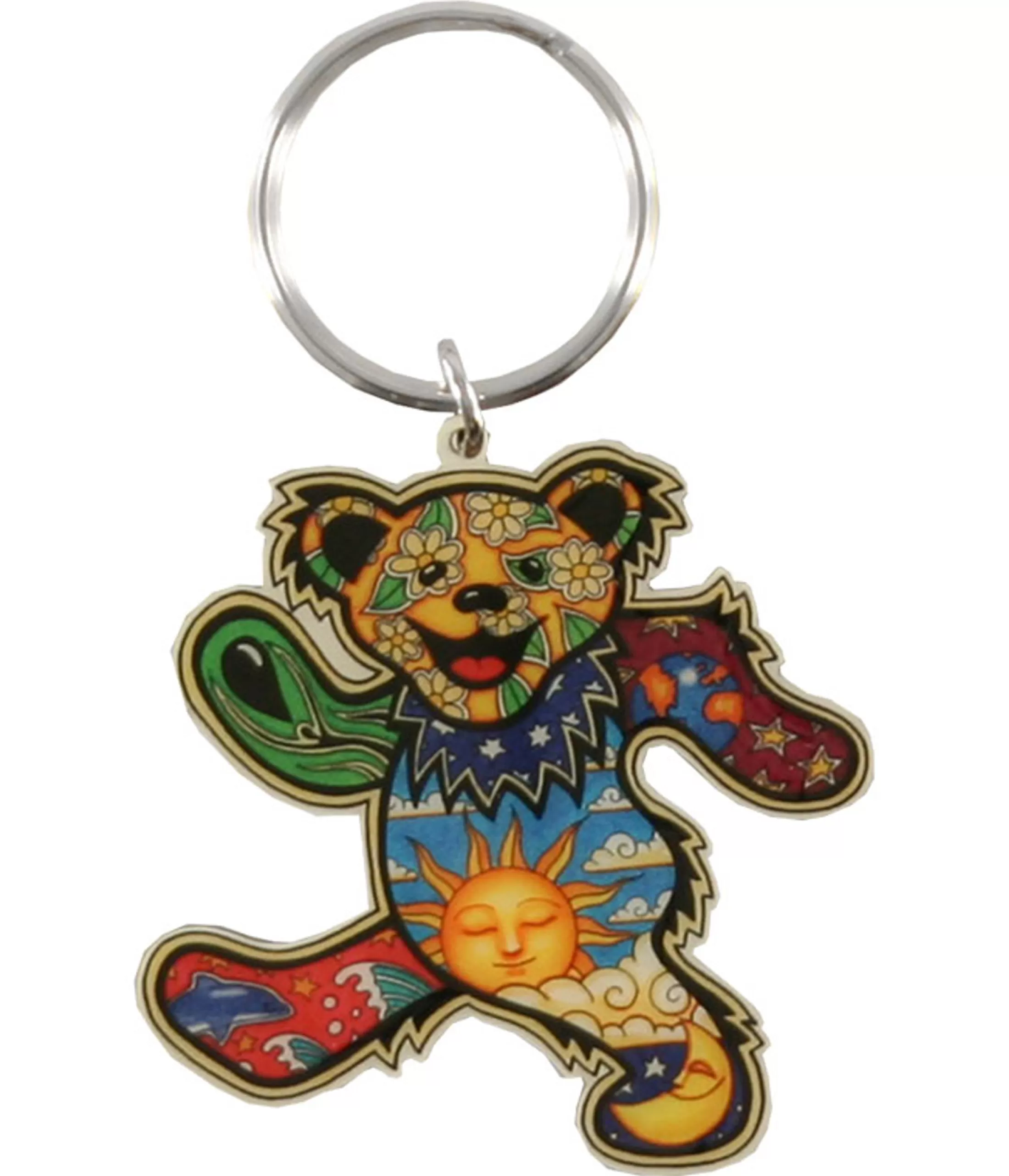 Keychains | Grateful Dead<Liquid Blue Psychedelic Bear Keychain