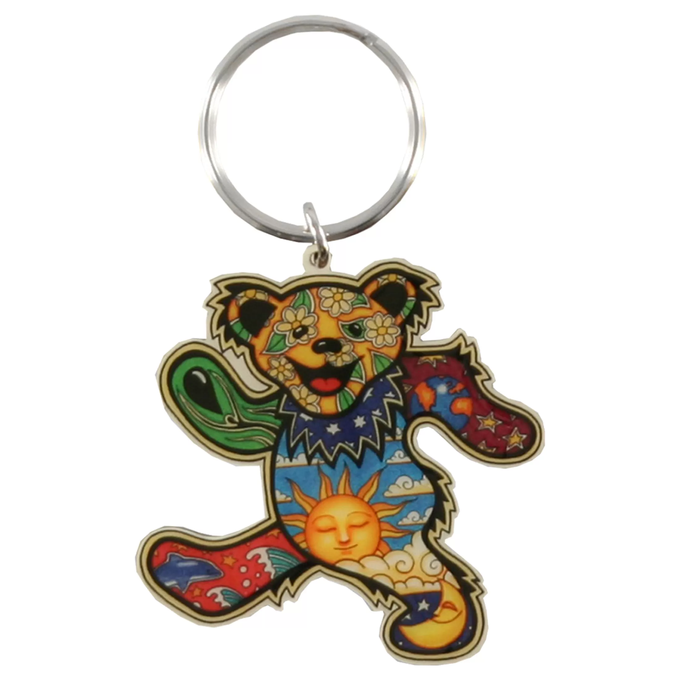 Keychains | Grateful Dead<Liquid Blue Psychedelic Bear Keychain