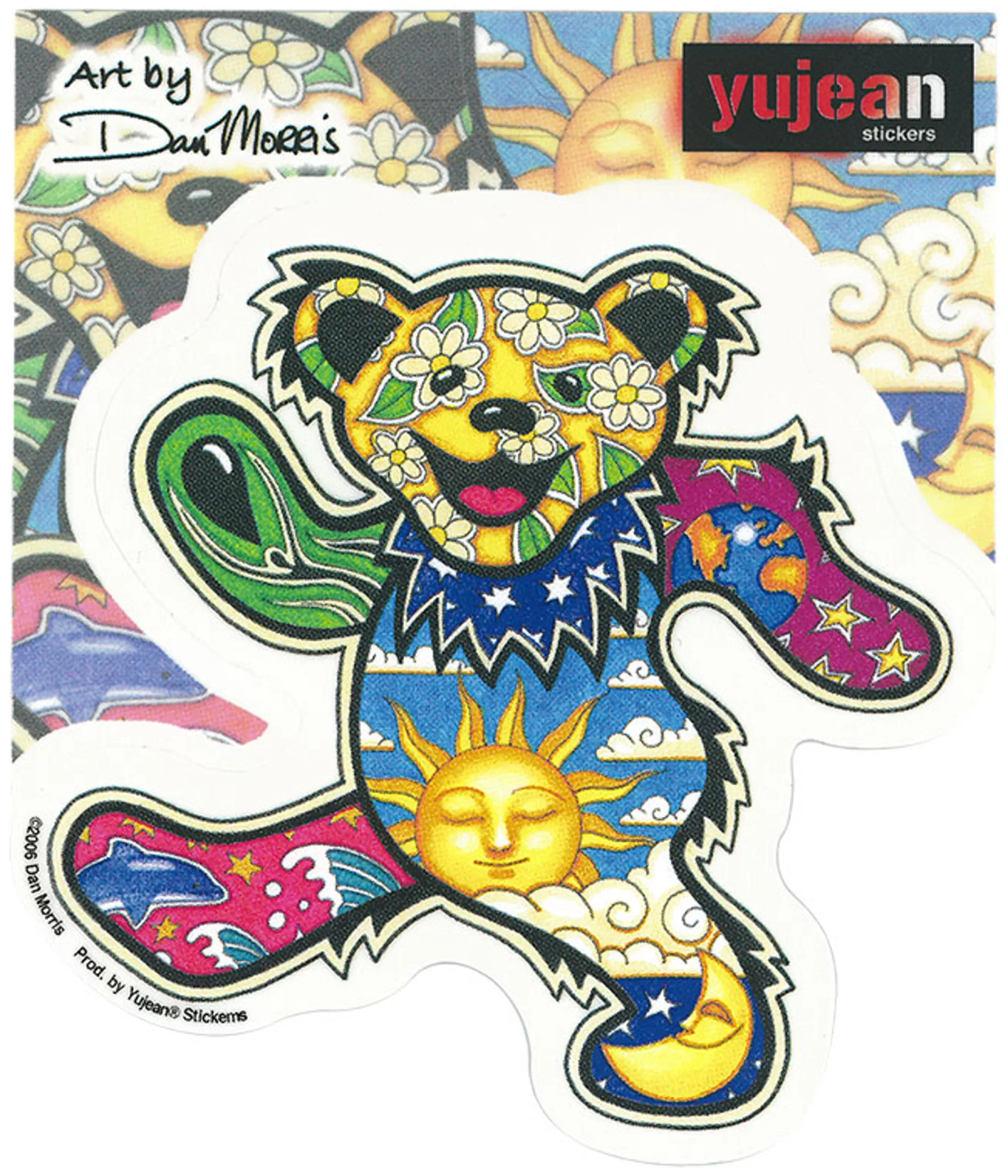 Grateful Dead<Liquid Blue Psychedelic Bear Sticker