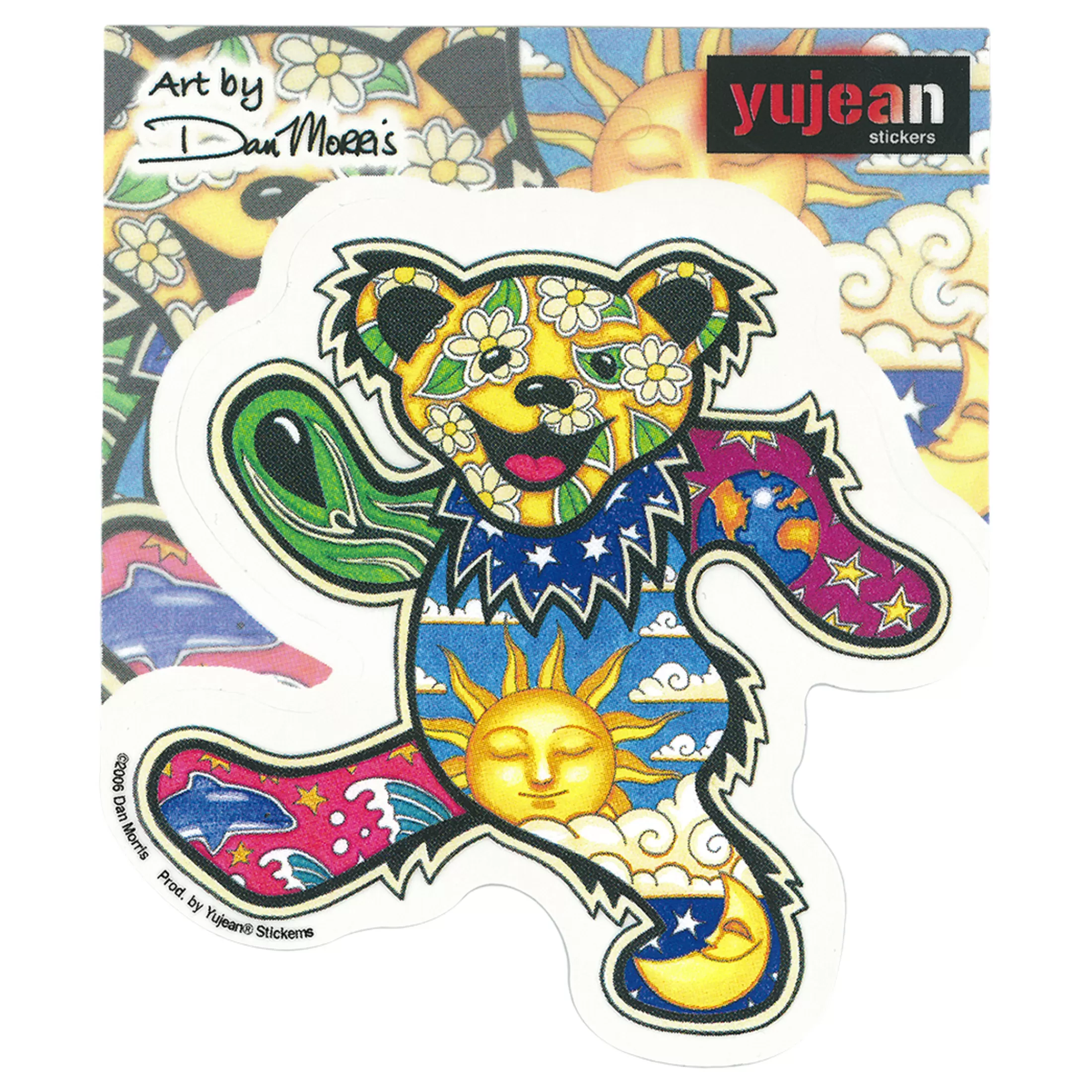 Grateful Dead<Liquid Blue Psychedelic Bear Sticker