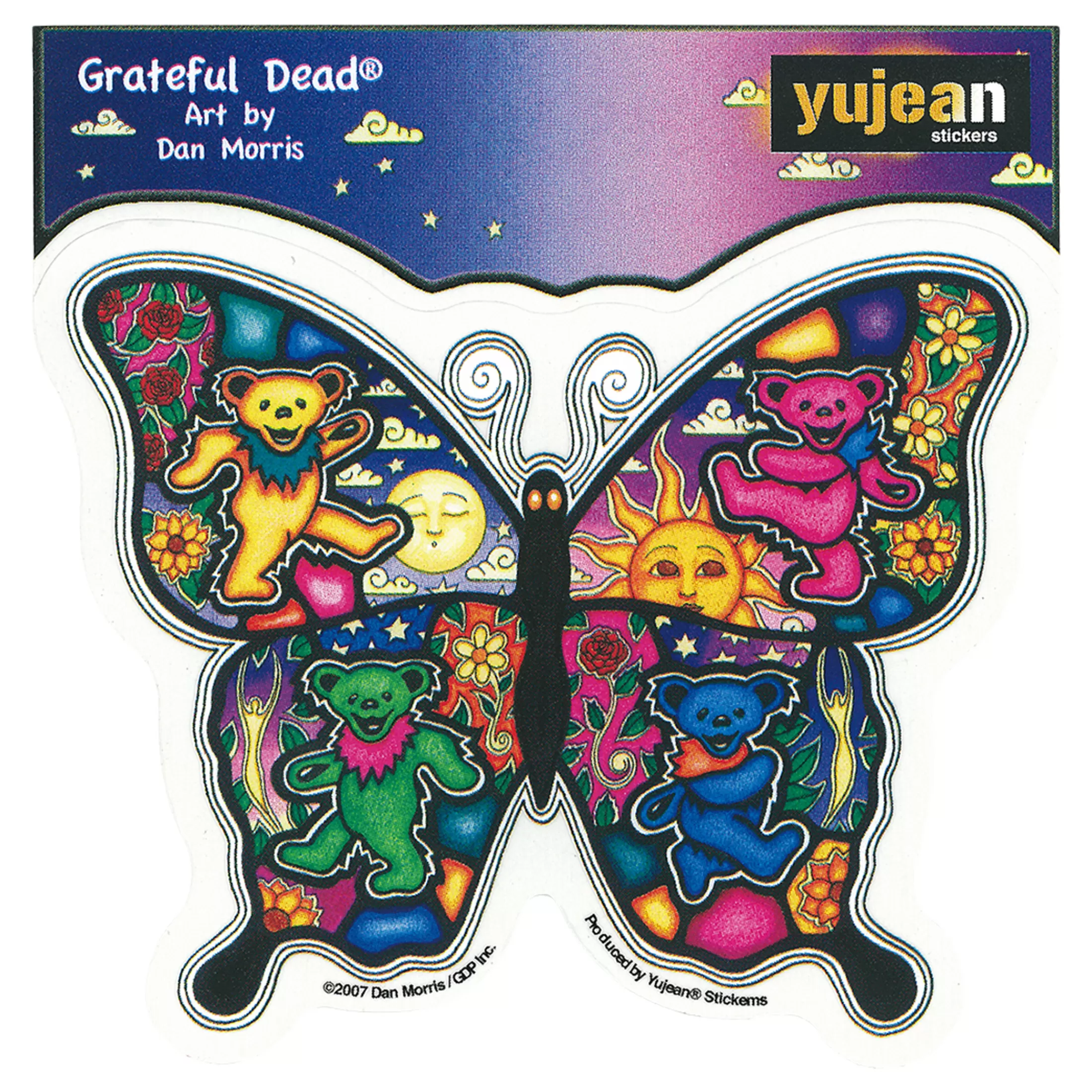 Grateful Dead | Classic<Liquid Blue Psychedelic Butterfly Sticker