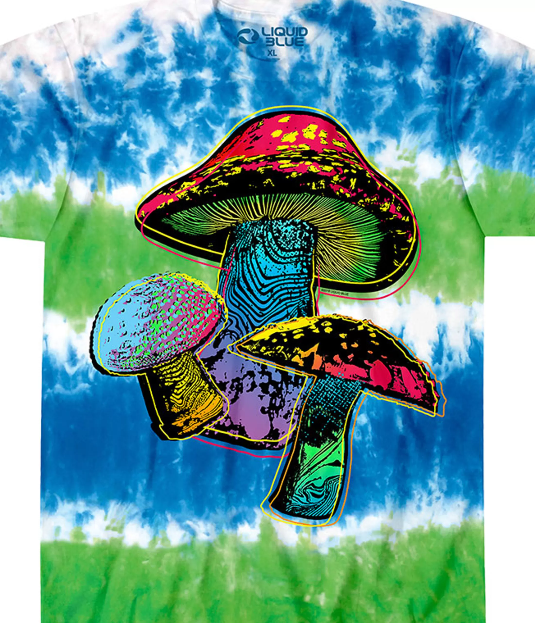 T-Shirt | Light Fantasy<Liquid Blue Psychedelic Shrooms Tie-Dye T-Shirt