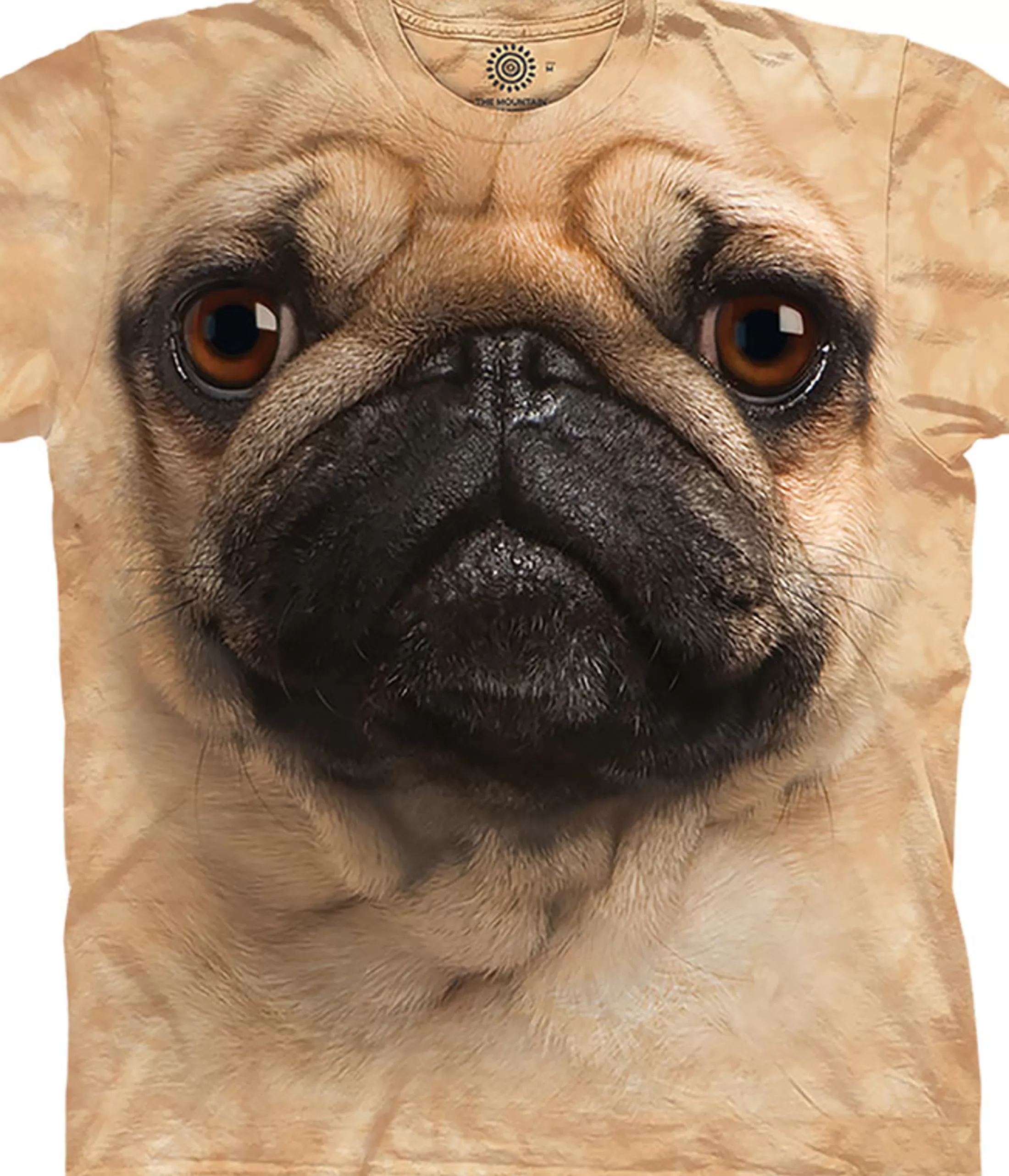 T-Shirt | Pets<Liquid Blue Pug Face Classic Cotton T-Shirt