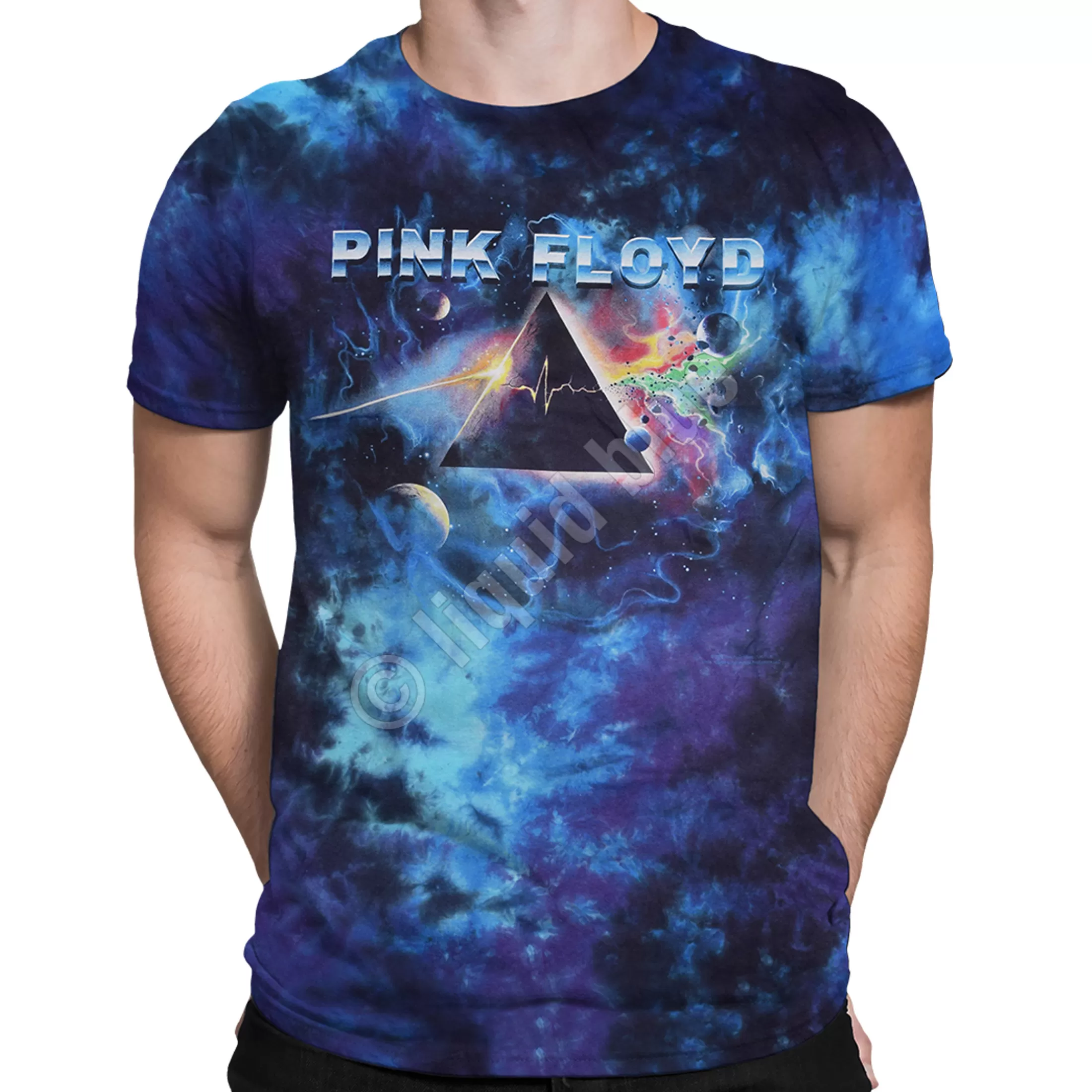 T-Shirt | Pink Floyd<Liquid Blue Pulsar Prism Tie-Dye T-Shirt