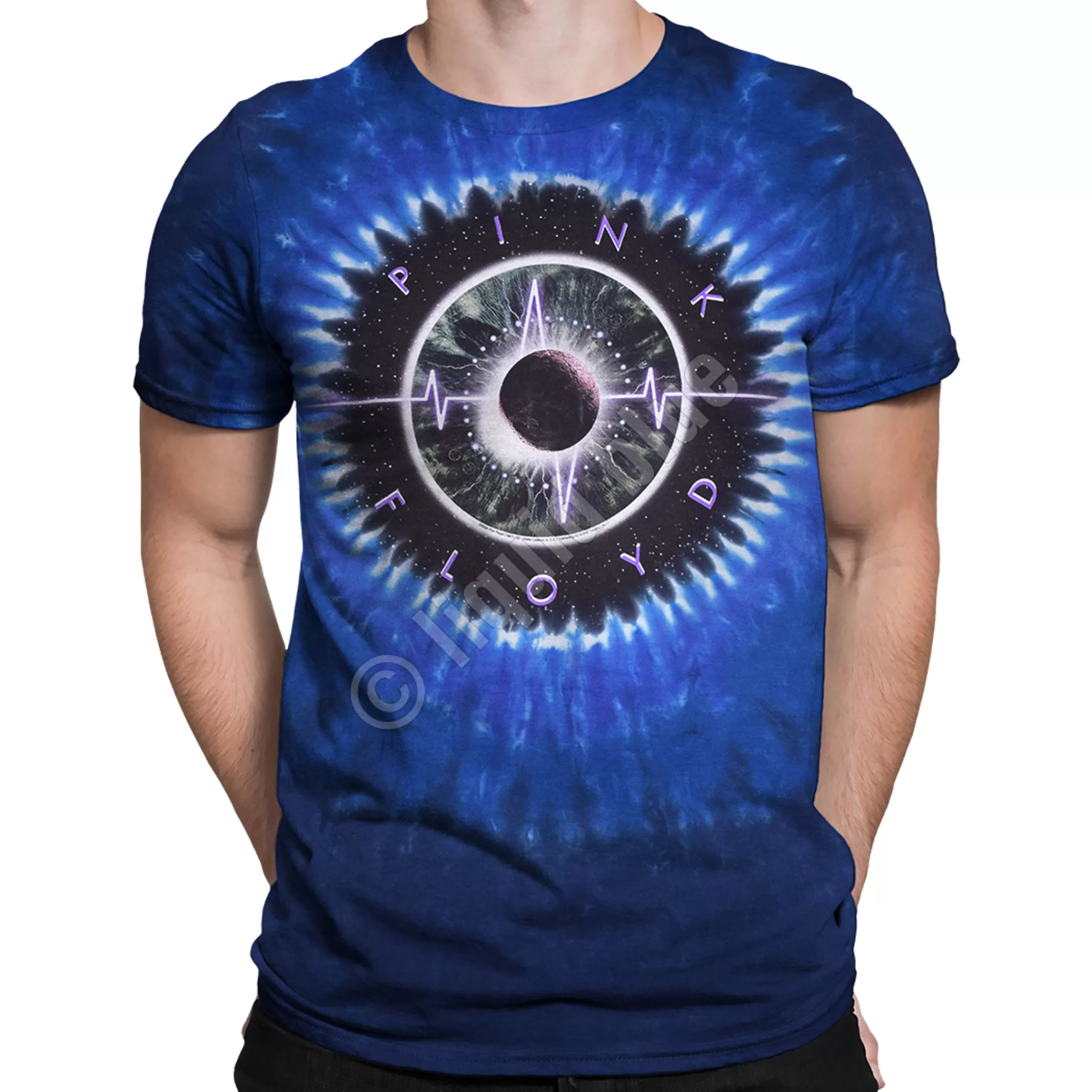 T-Shirt | Pink Floyd<Liquid Blue Pulse Concentric Tie-Dye T-Shirt