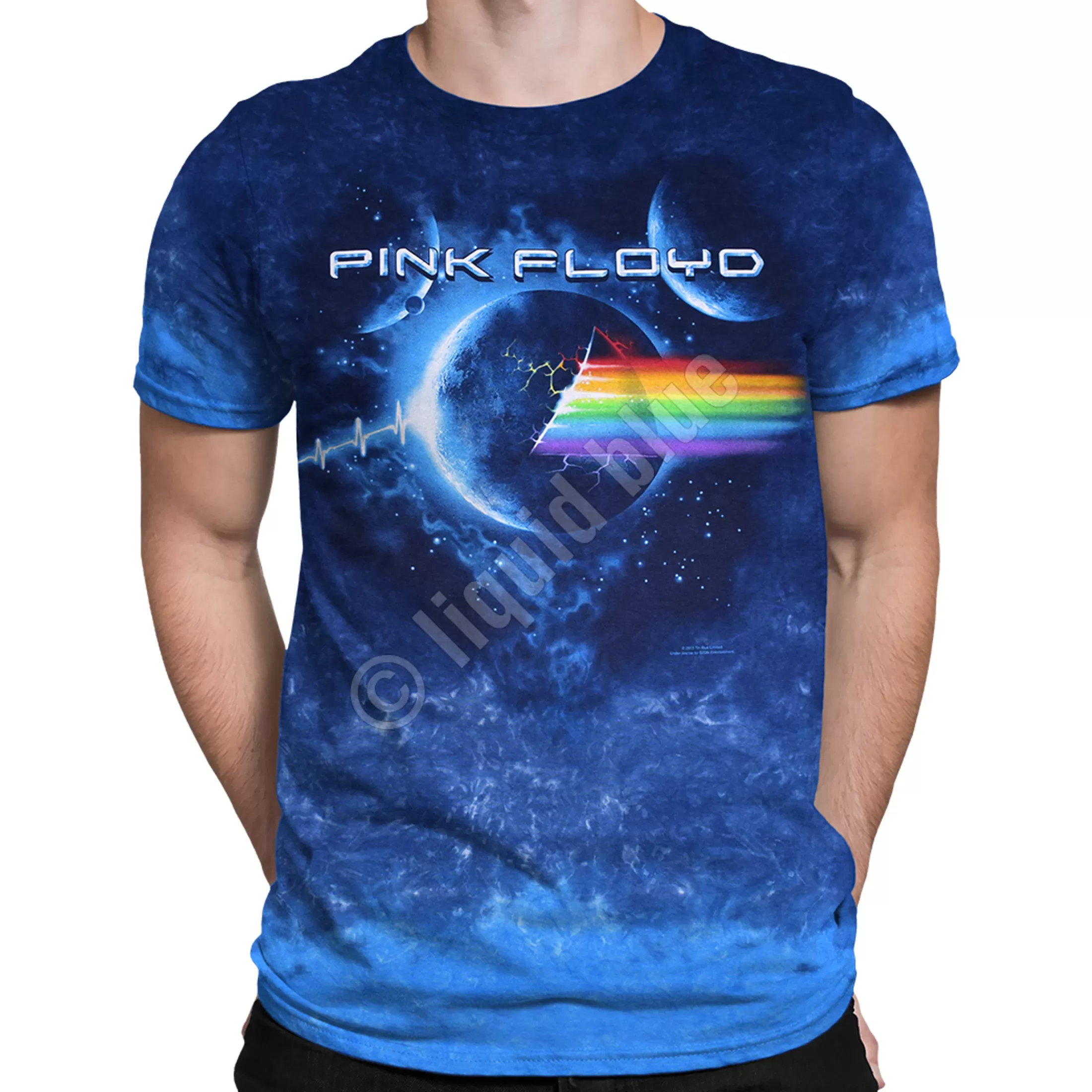 T-Shirt | Pink Floyd<Liquid Blue Pulse Explosion Tie-Dye T-Shirt