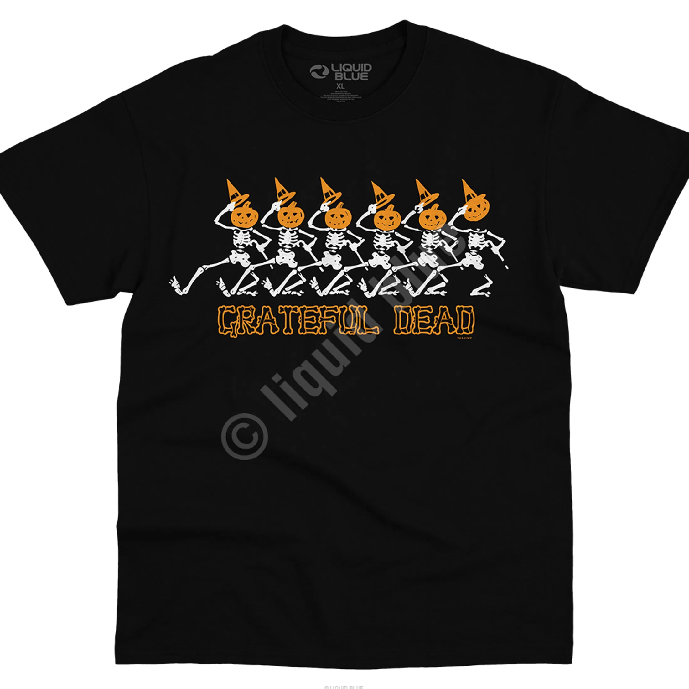 T-Shirt | Halloween<Liquid Blue Pumpkin Skellys Black T-Shirt