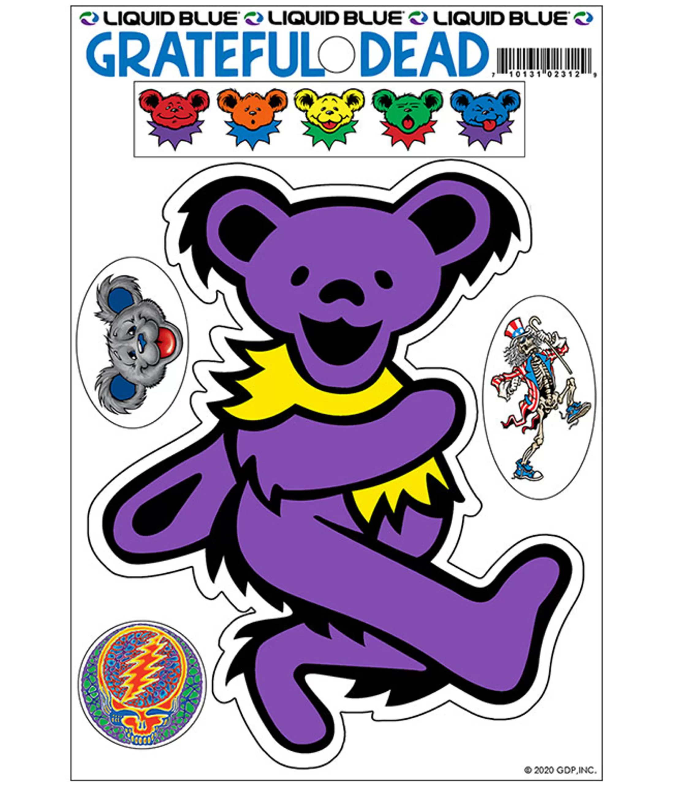 Grateful Dead<Liquid Blue Purple Bear Diecut Sticker