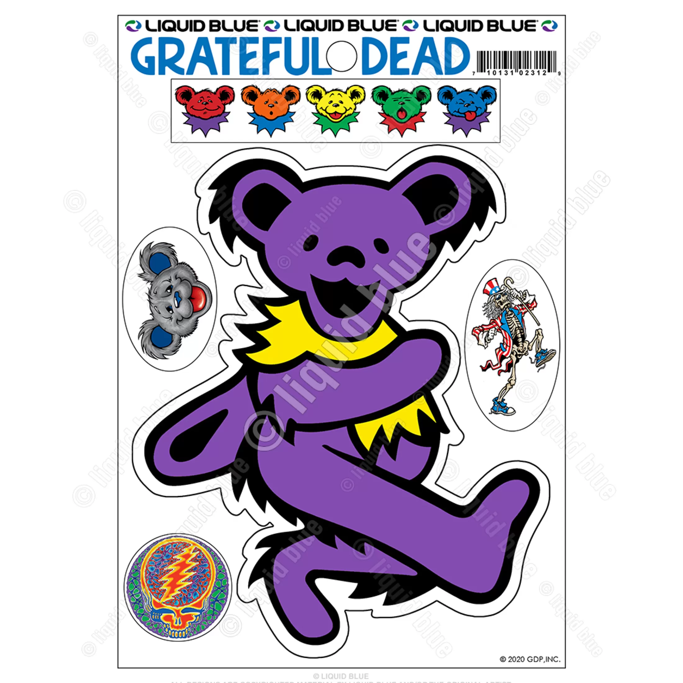 Grateful Dead<Liquid Blue Purple Bear Diecut Sticker