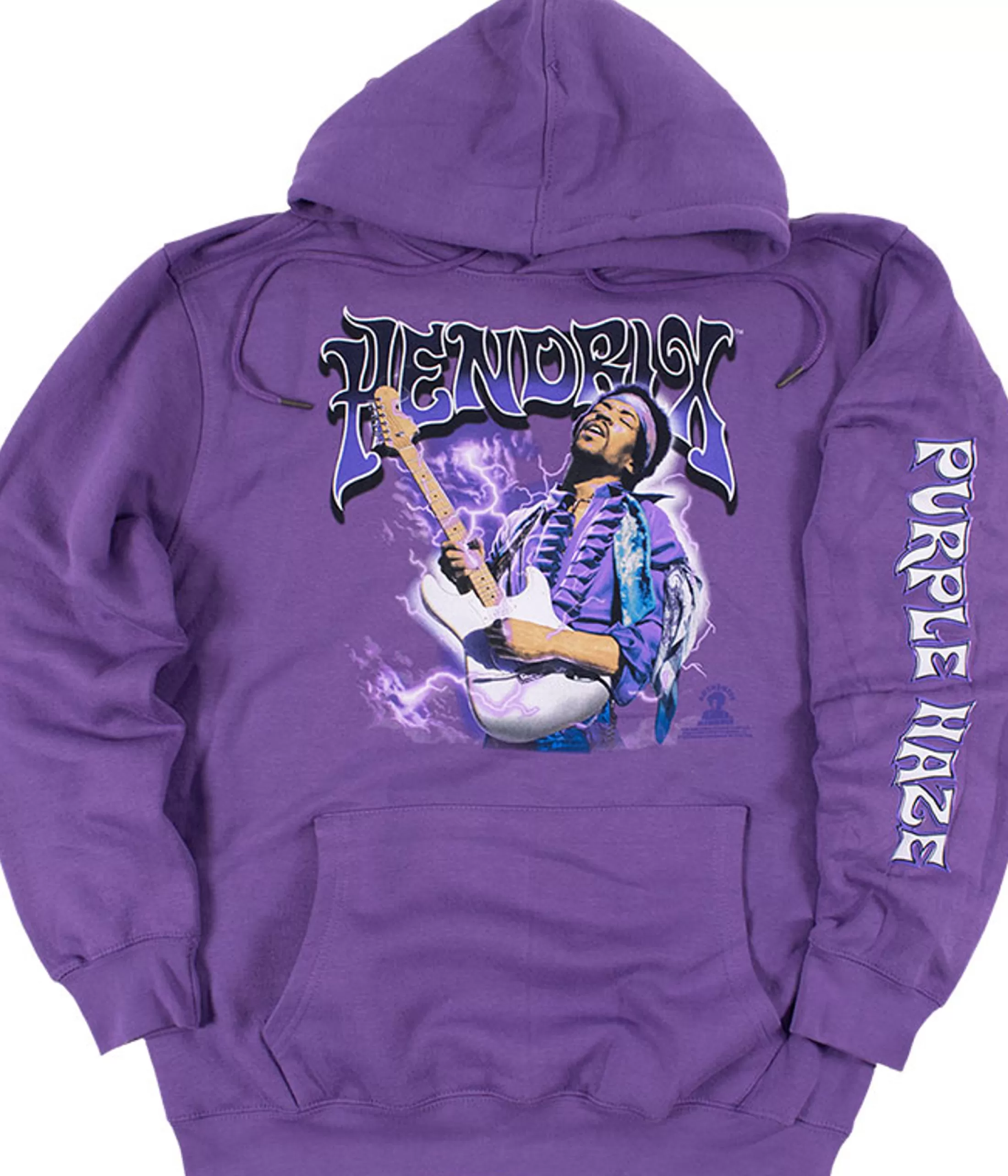 Hoodie | Jimi Hendrix<Liquid Blue Purple Haze Purple Sleeve Printed Hoodie