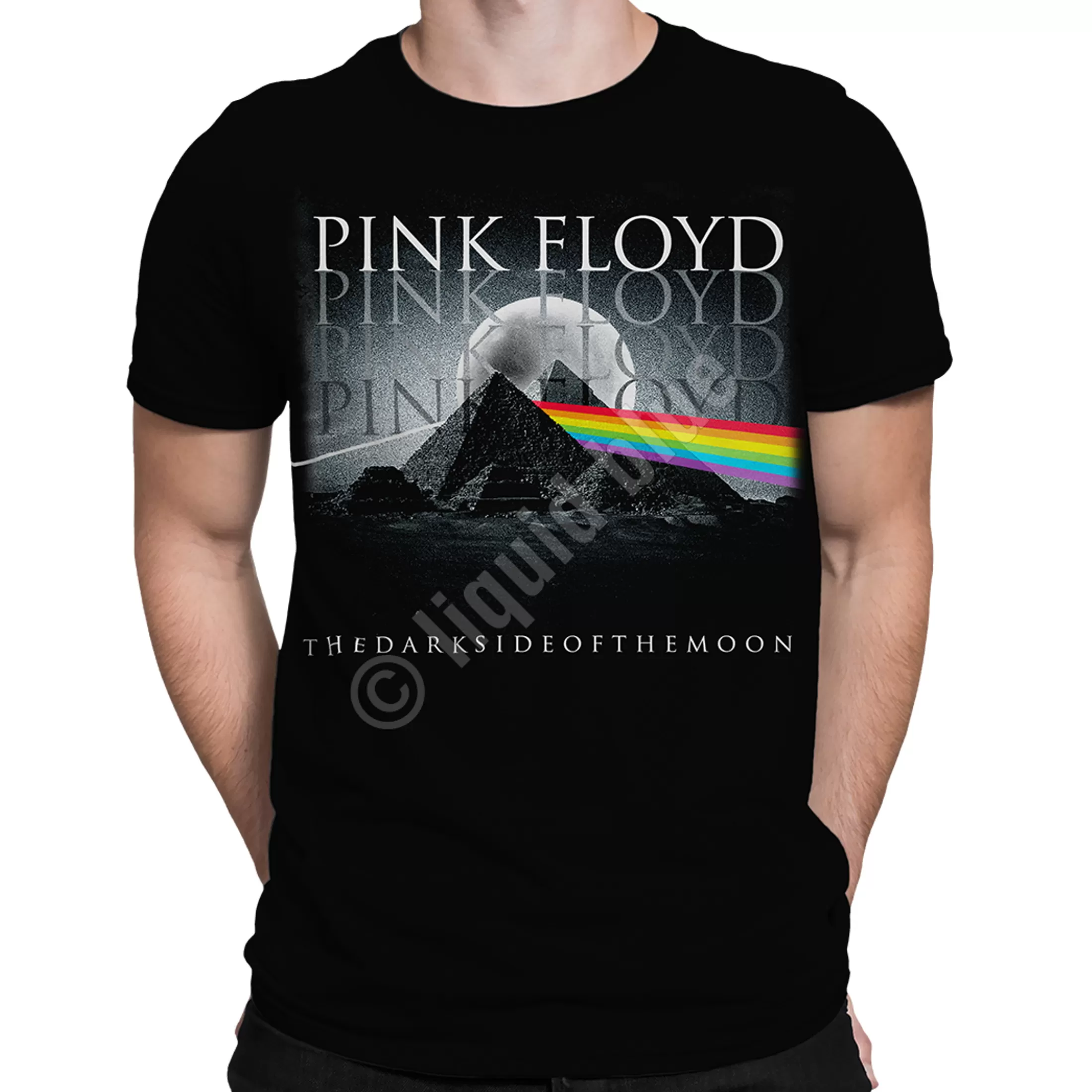 T-Shirt | Pink Floyd<Liquid Blue Pyramid Spectrum Black T-Shirt