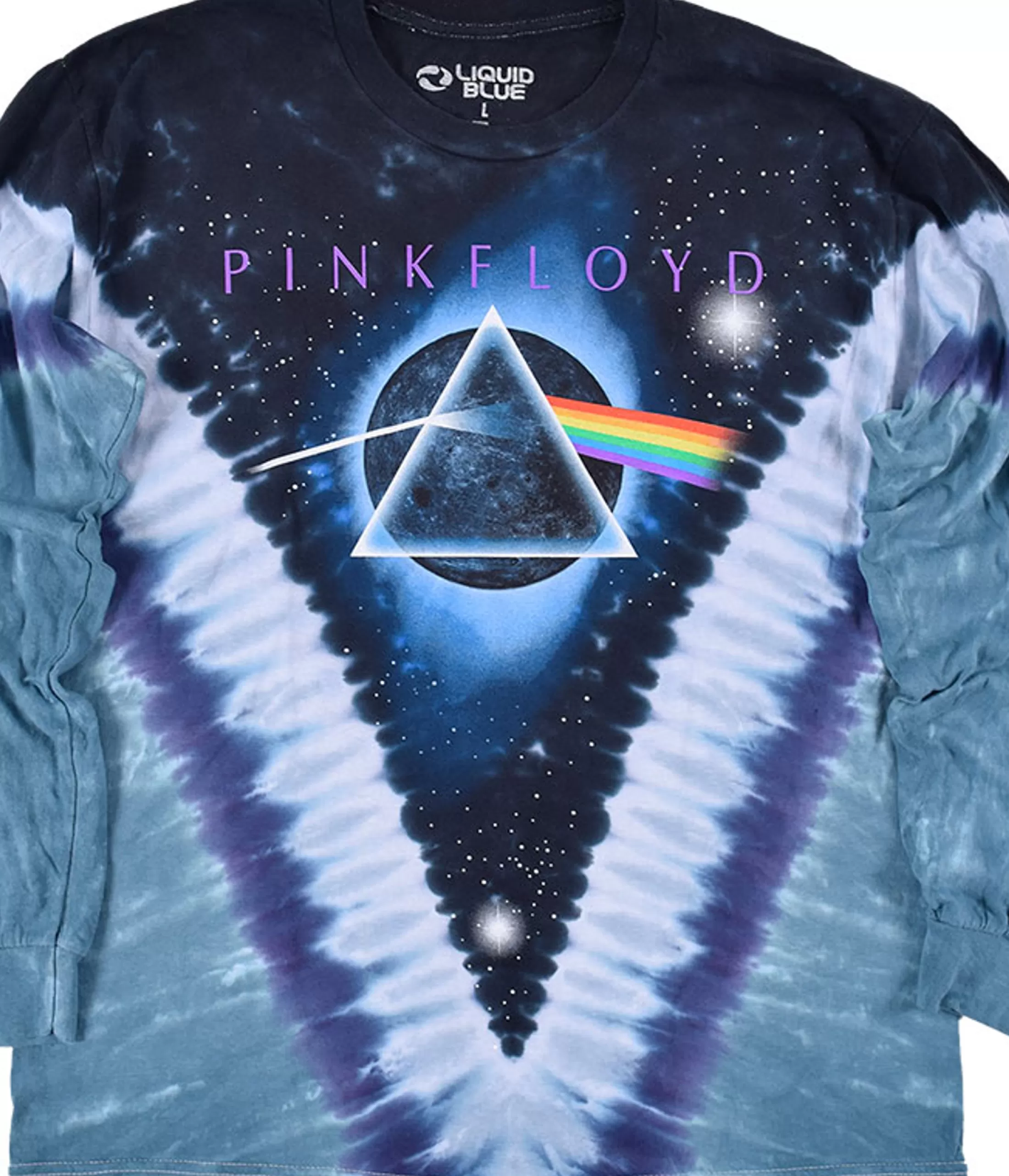 Long Sleeve | Pink Floyd<Liquid Blue Pyramid V Tie-Dye Long Sleeve T-Shirt