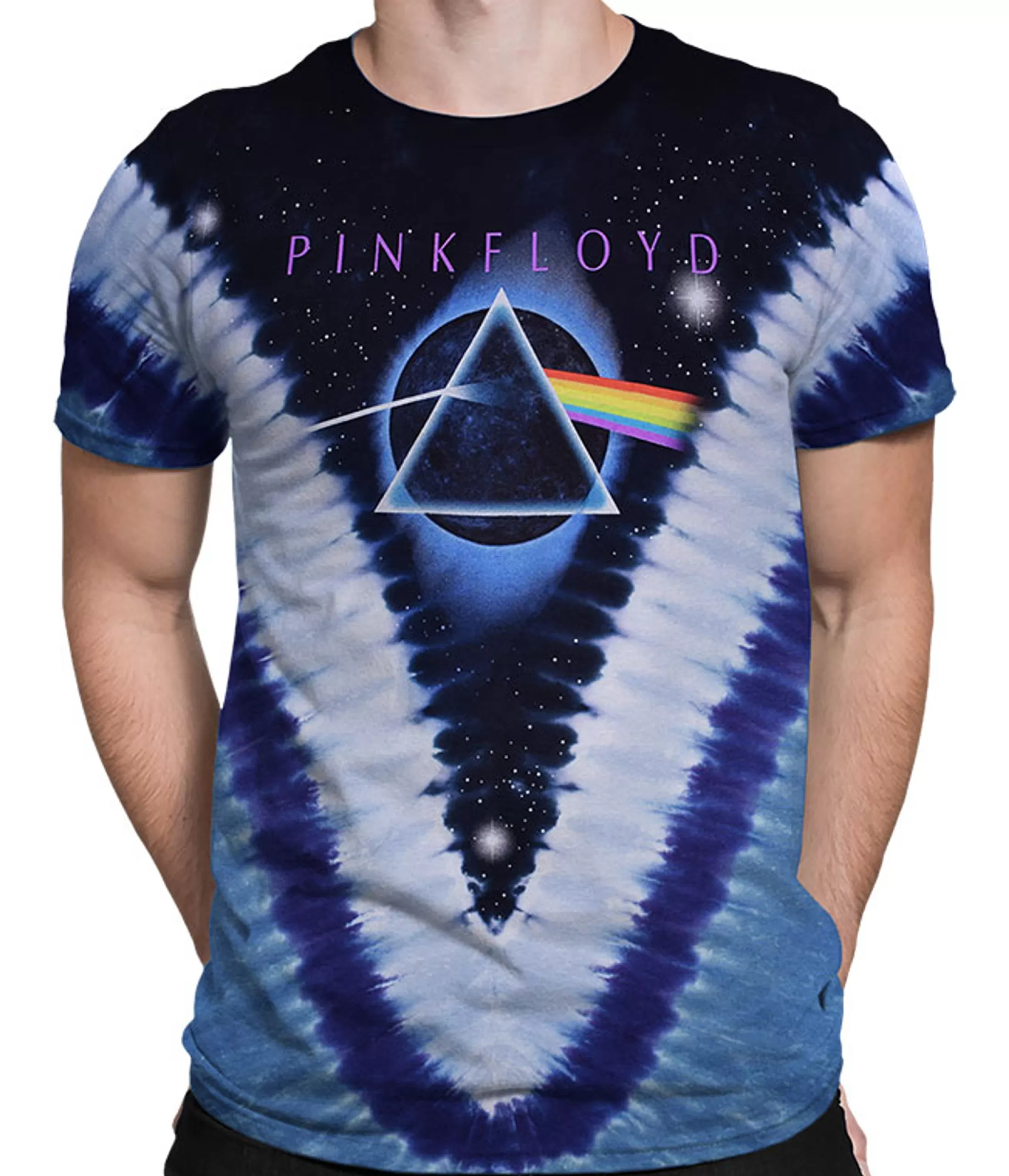 T-Shirt | Pink Floyd<Liquid Blue Pyramid V Tie-Dye T-Shirt