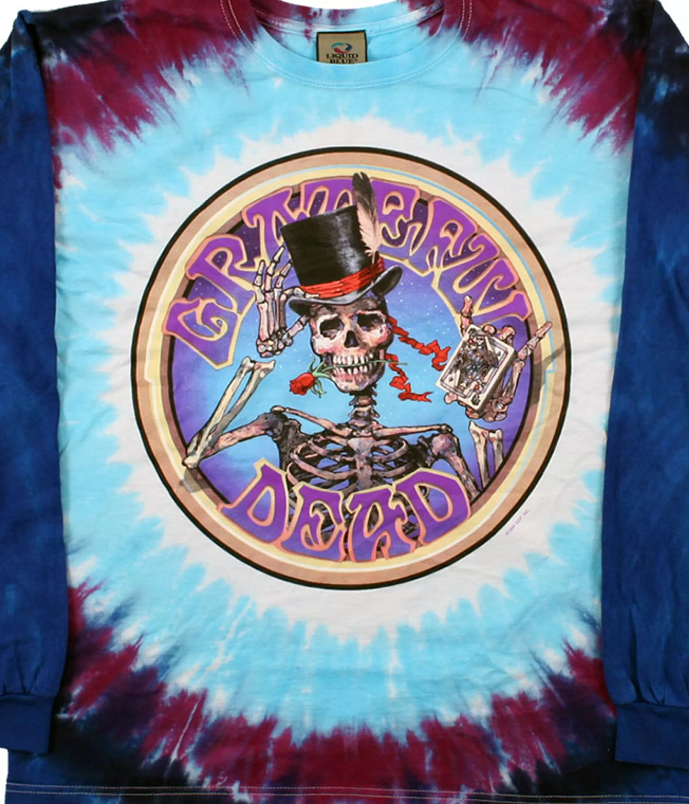 Long Sleeve | Grateful Dead<Liquid Blue Queen Of Spades Tie-Dye Long Sleeve T-Shirt