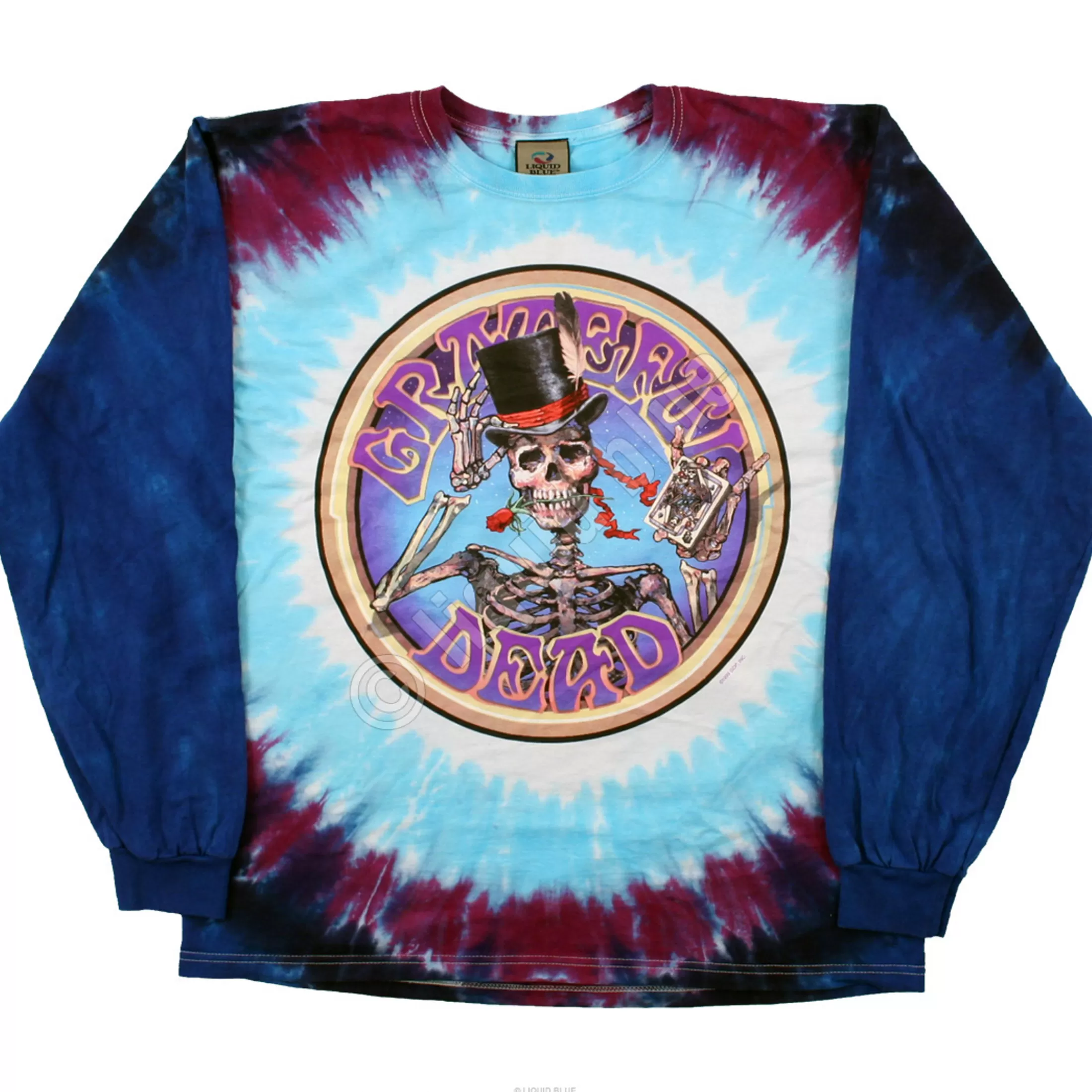 Long Sleeve | Grateful Dead<Liquid Blue Queen Of Spades Tie-Dye Long Sleeve T-Shirt