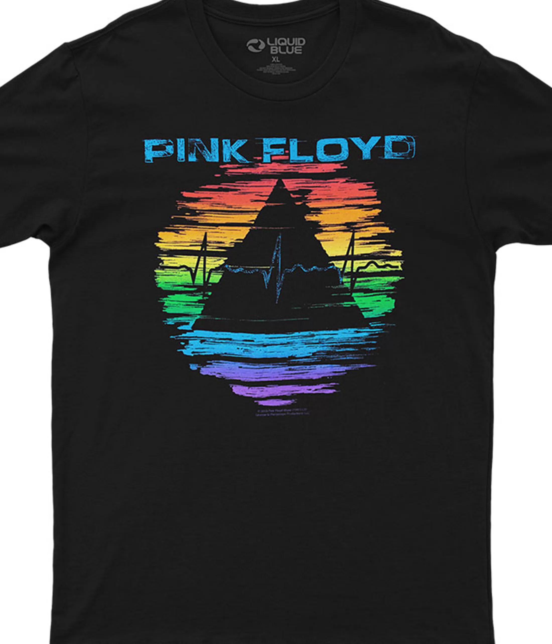 Athletic T-Shirt | Pink Floyd<Liquid Blue Racing Around Black Athletic T-Shirt