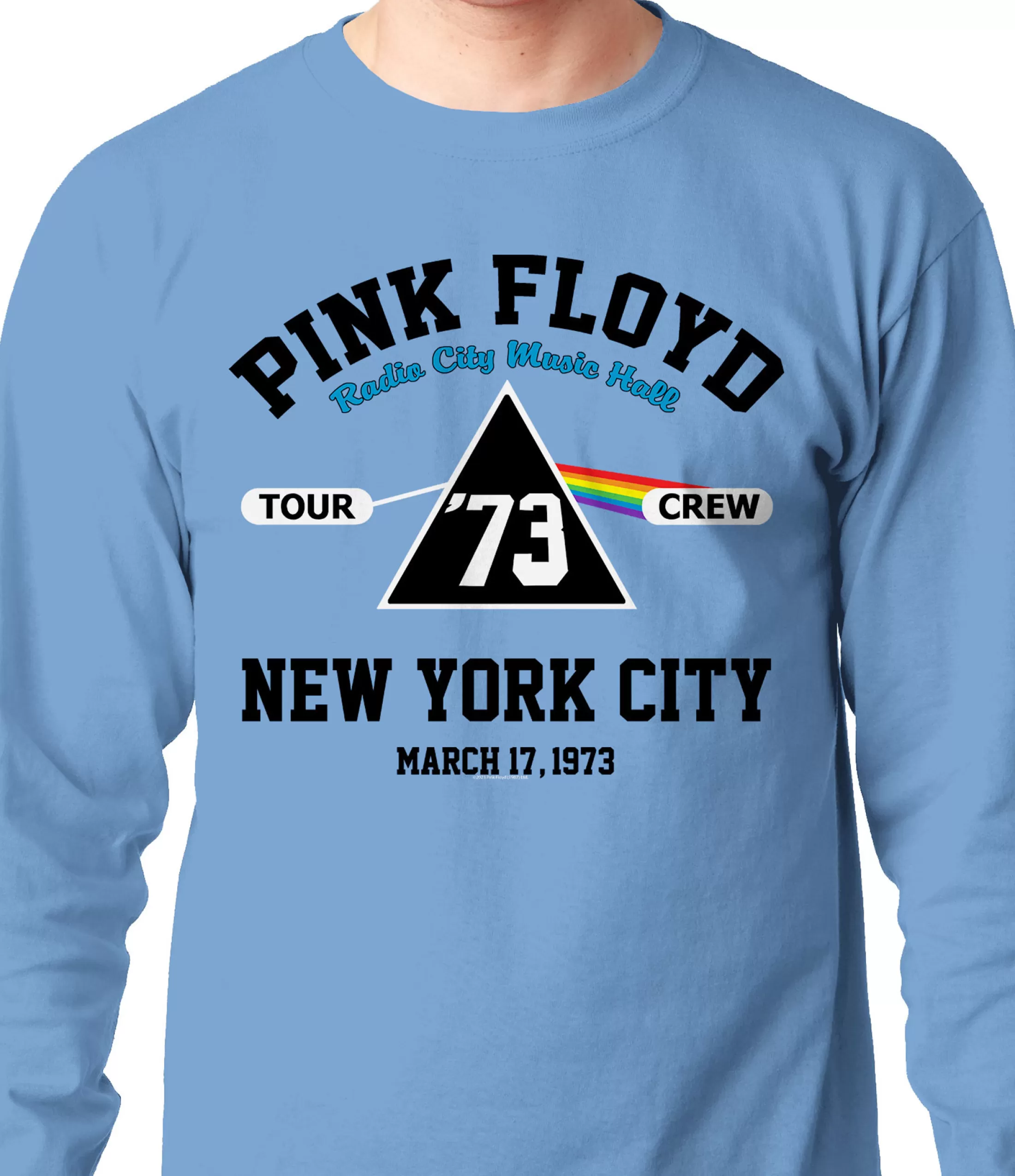 Long Sleeve | Pink Floyd<Liquid Blue Radio City Crew Long Sleeve T-Shirt