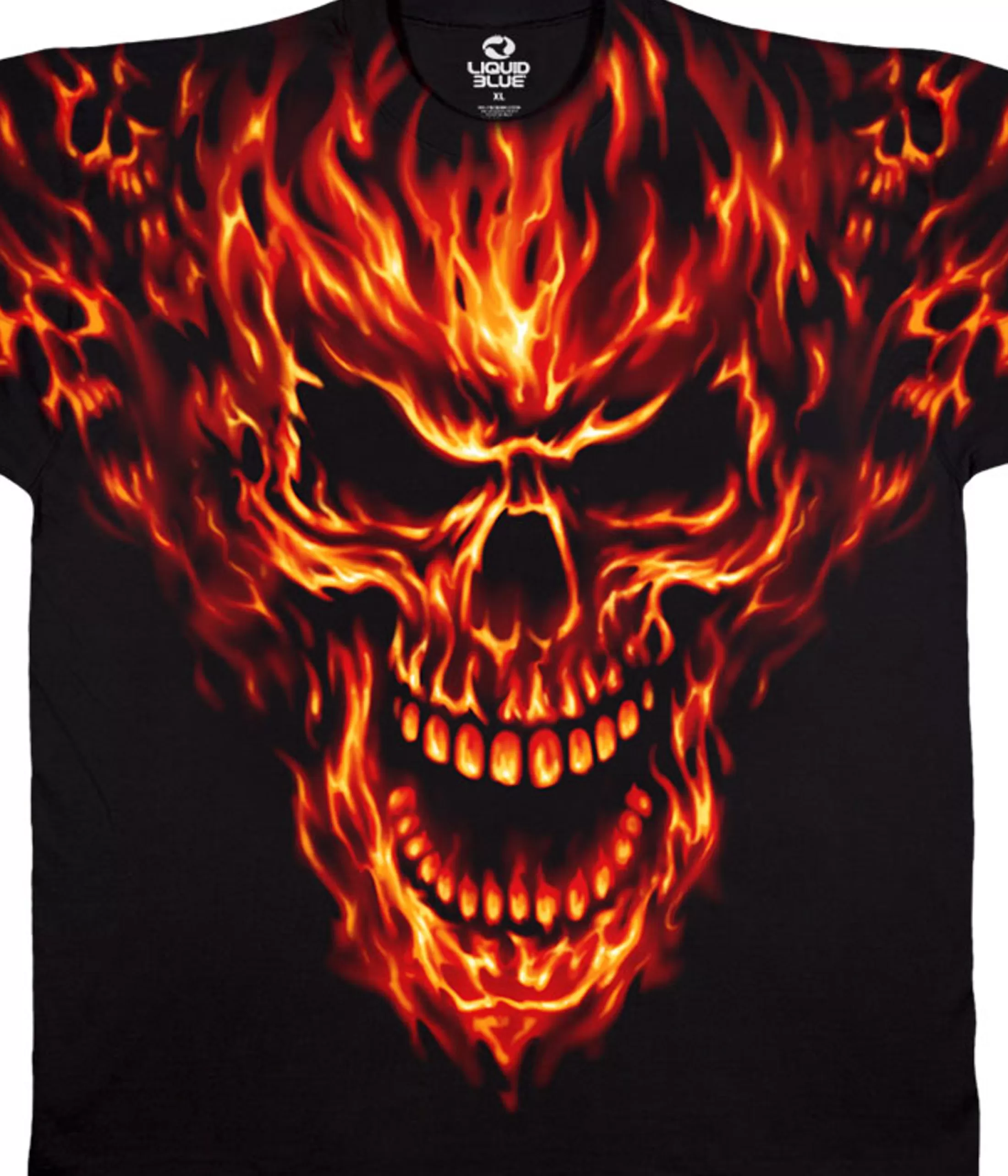 T-Shirt | Skulls<Liquid Blue Raging Inferno Black T-Shirt