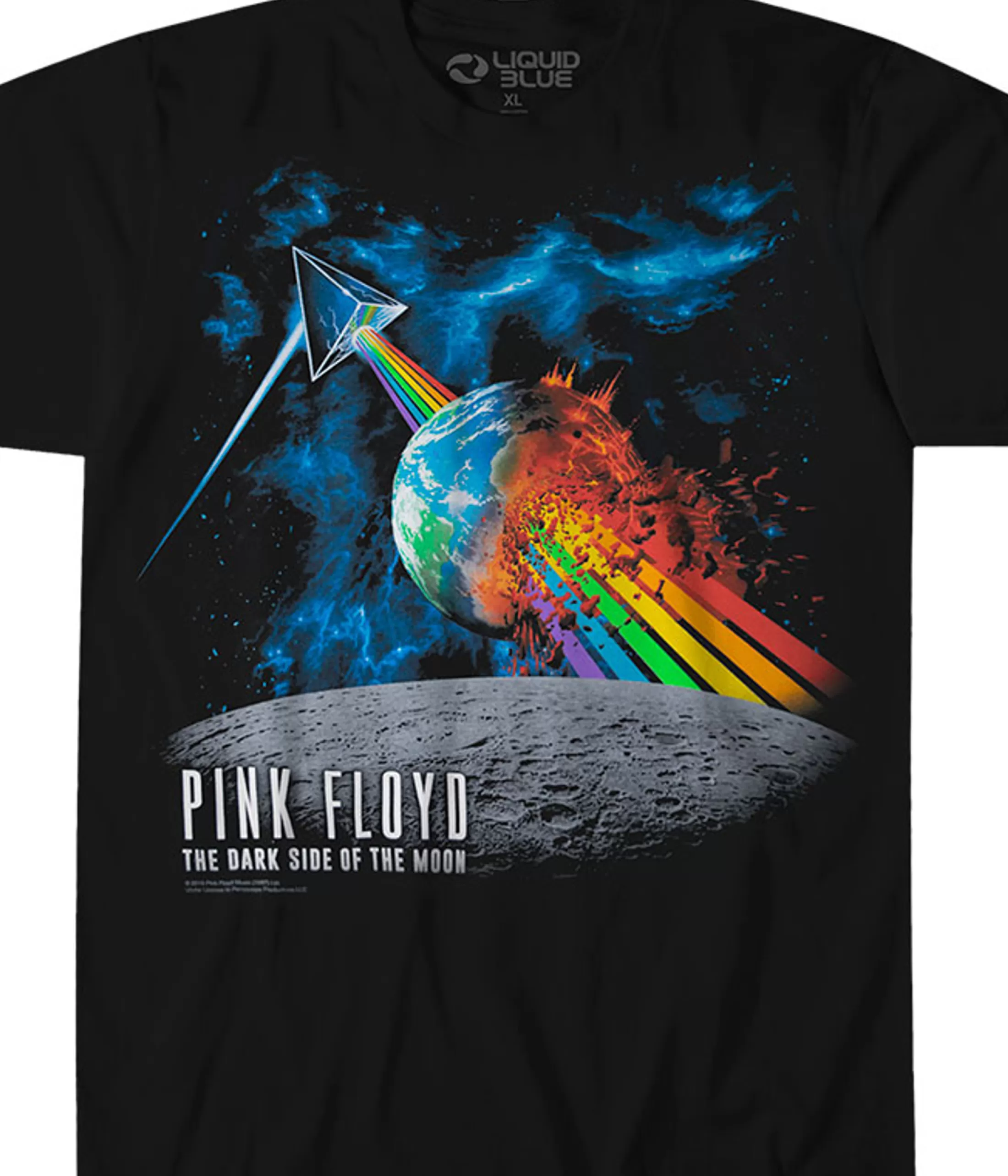 T-Shirt | Pink Floyd<Liquid Blue Rainbow Attack Black T-Shirt