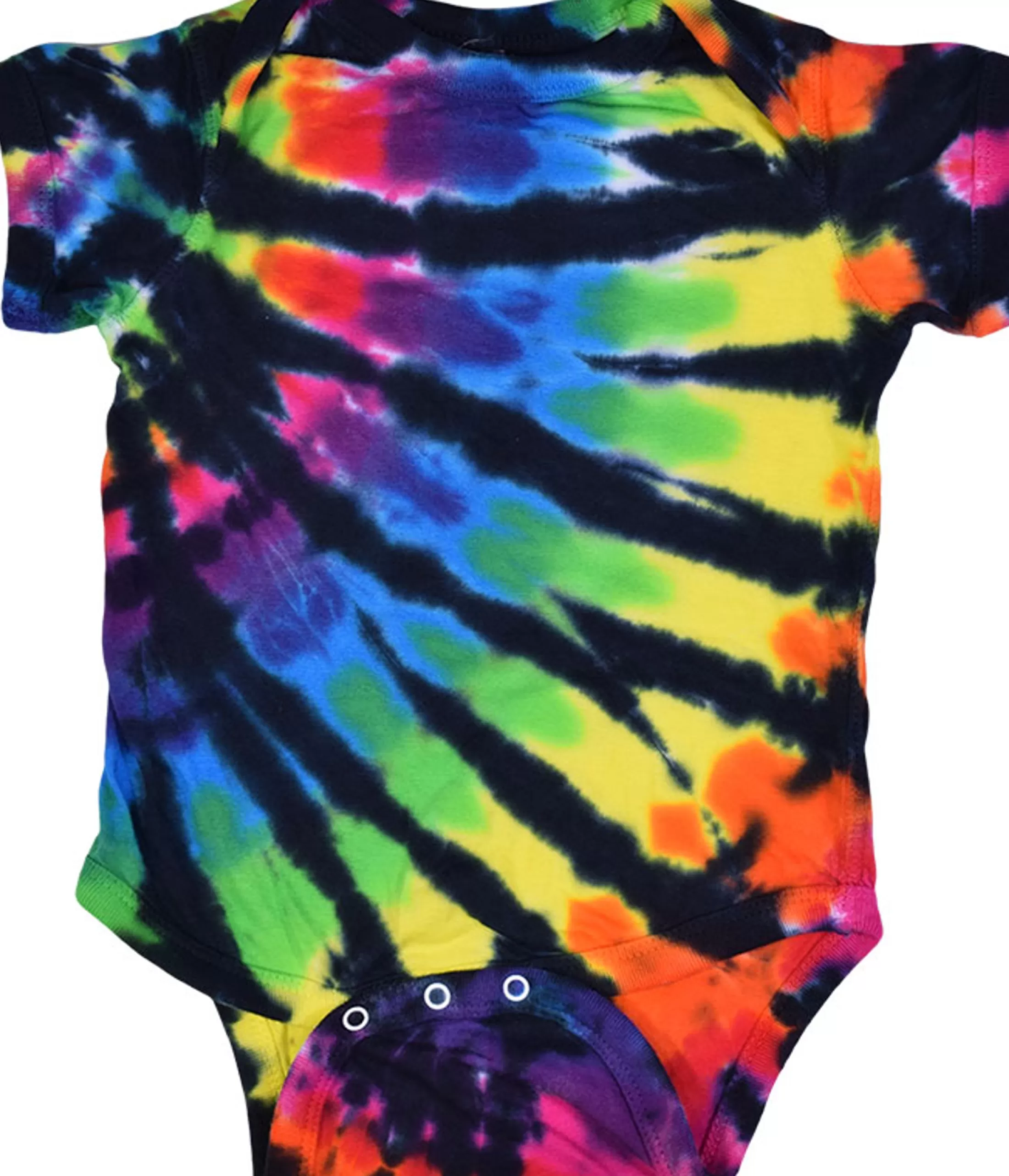 Onesies | Unprinted Tie-Dyes<Liquid Blue Rainbow Black Streak Tie-Dye Onesie