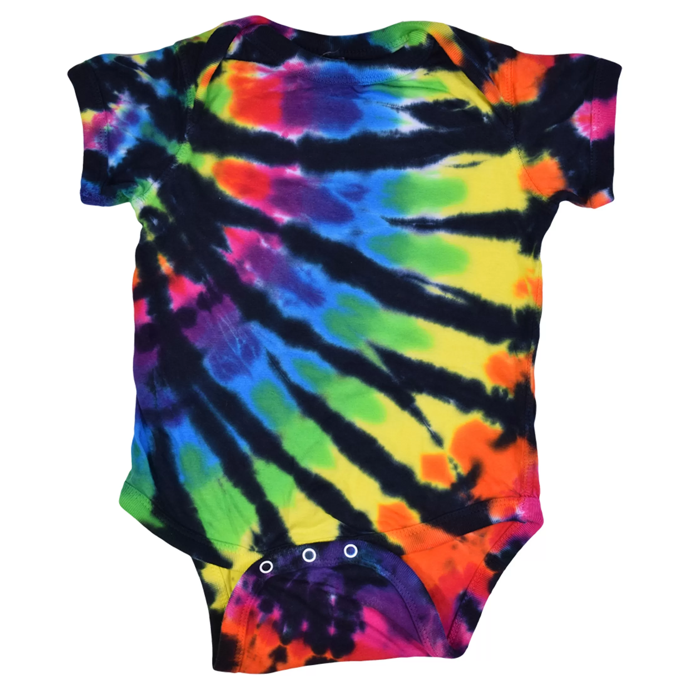 Onesies | Unprinted Tie-Dyes<Liquid Blue Rainbow Black Streak Tie-Dye Onesie