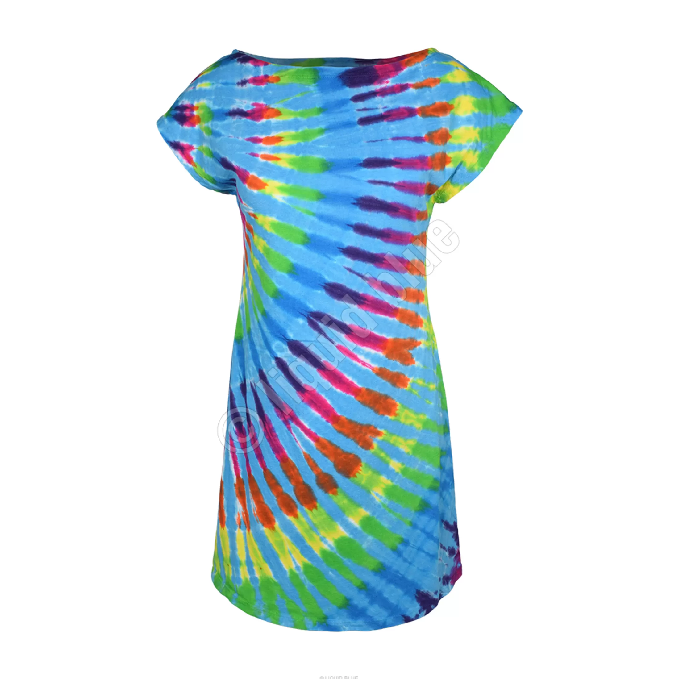 Sundresses | Womens Unprinted Tie-Dyes<Liquid Blue Rainbow Blue Streak Womens Unprinted Tie-Dye Sundress