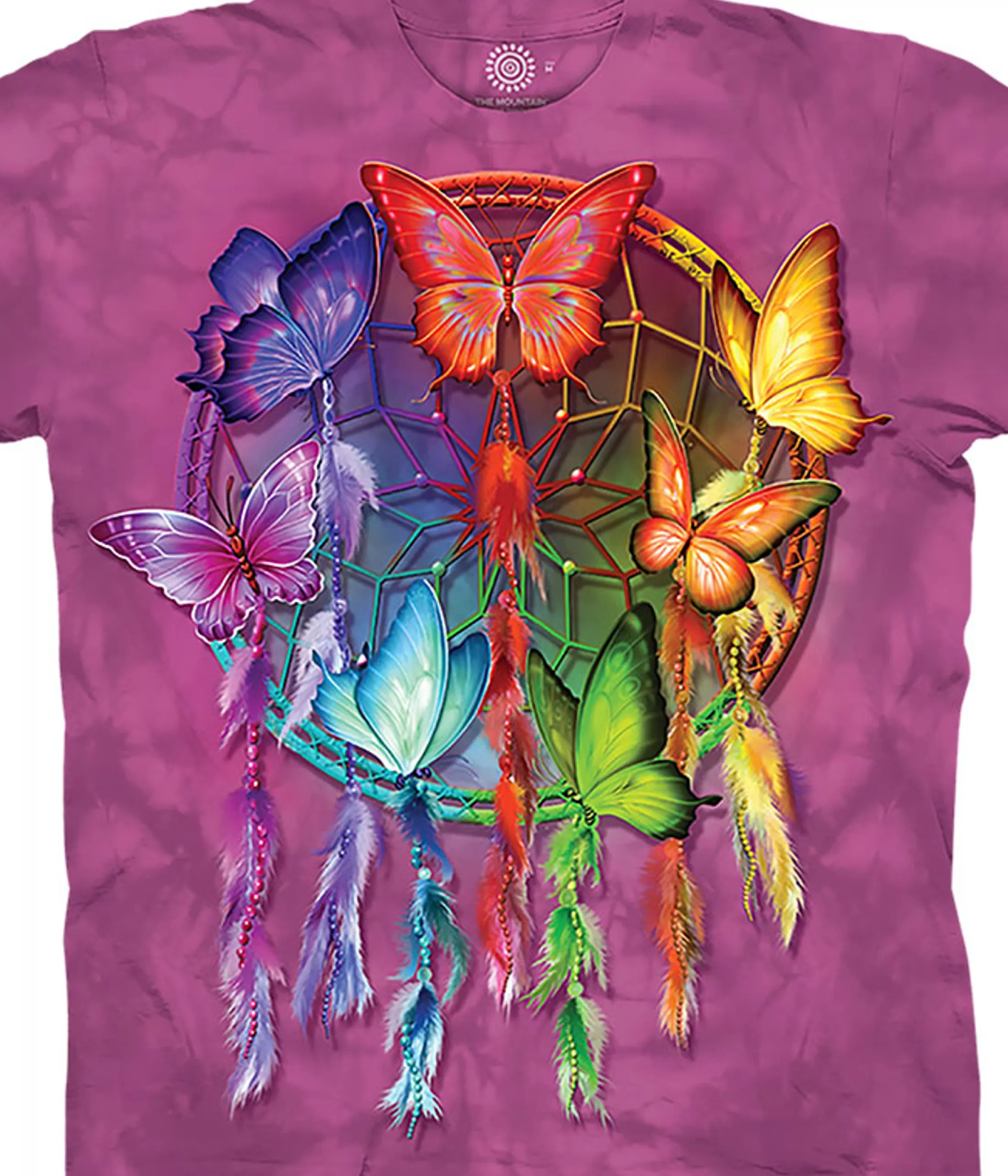 T-Shirt | Nature & Peace<Liquid Blue Rainbow Butterfly Dreamcatcher Classic Cotton T-Shirt