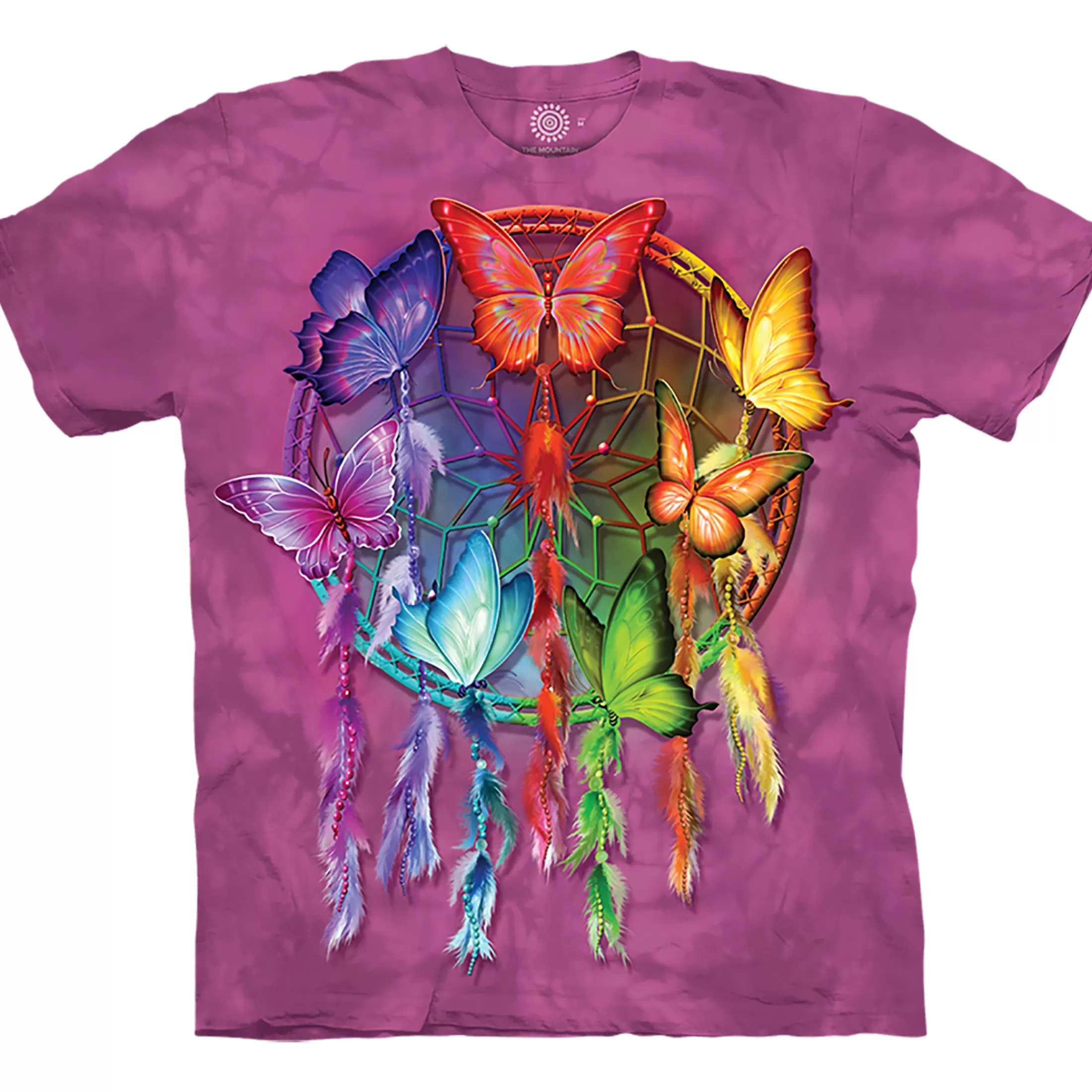 T-Shirt | Nature & Peace<Liquid Blue Rainbow Butterfly Dreamcatcher Classic Cotton T-Shirt