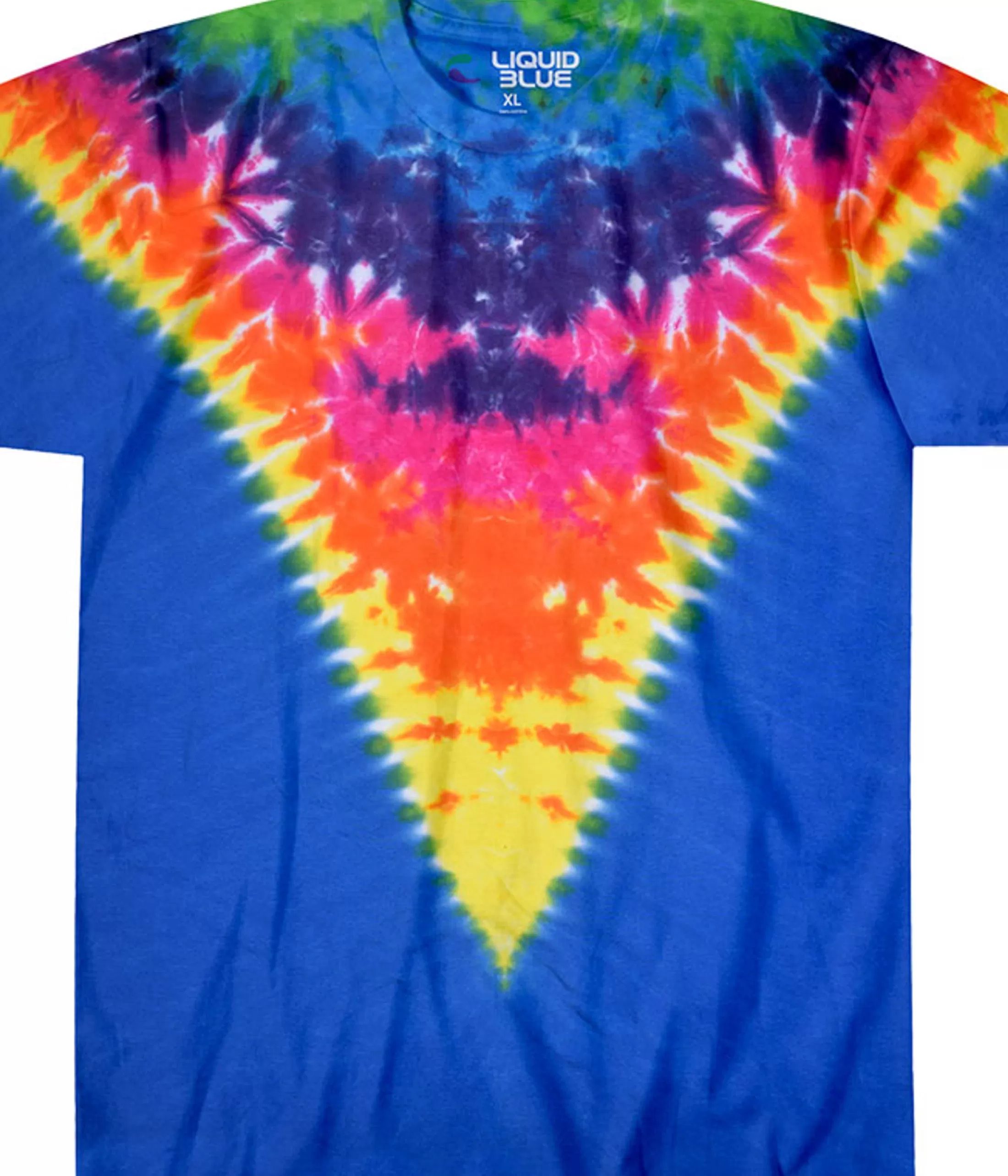 Unprinted Tie-Dyes | Unprinted Tie-Dye<Liquid Blue Rainbow Krinkle V Unprinted Tie-Dye T-Shirt