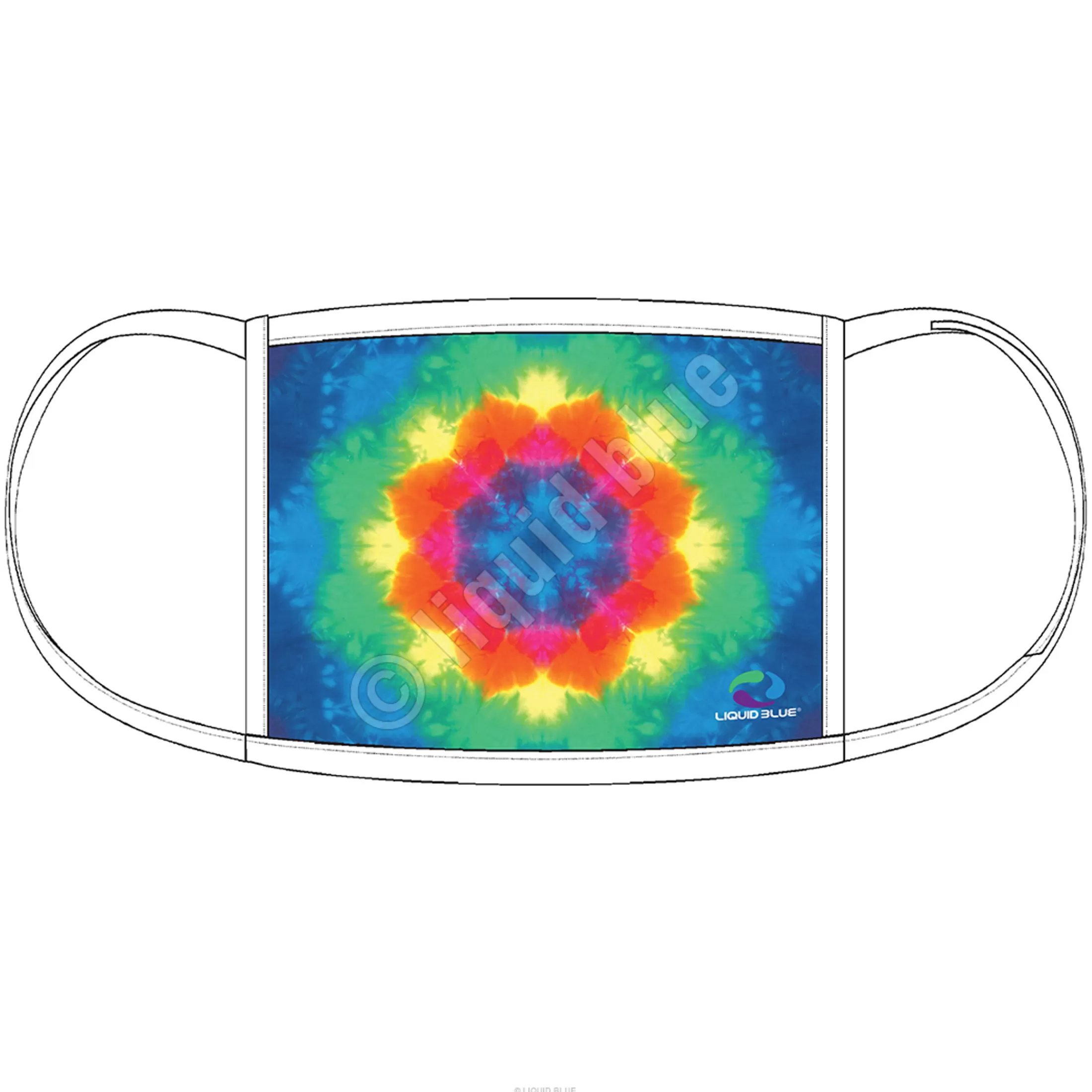 Face Coverings | Liquid Blue<Liquid Blue Rainbow Mandala Face Covering