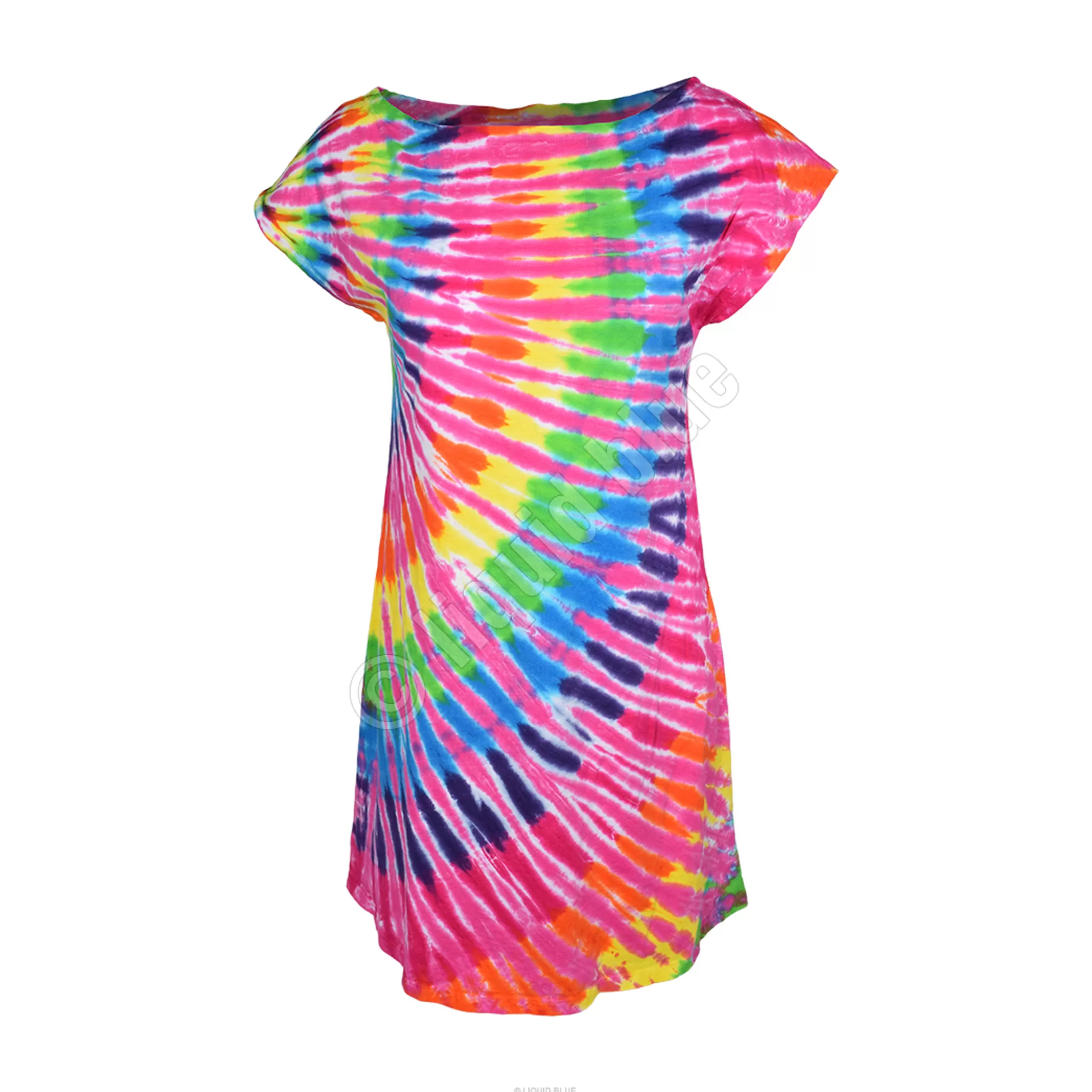 Sundresses | Womens Unprinted Tie-Dyes<Liquid Blue Rainbow Pink Streak Womens Unprinted Tie-Dye Sundress