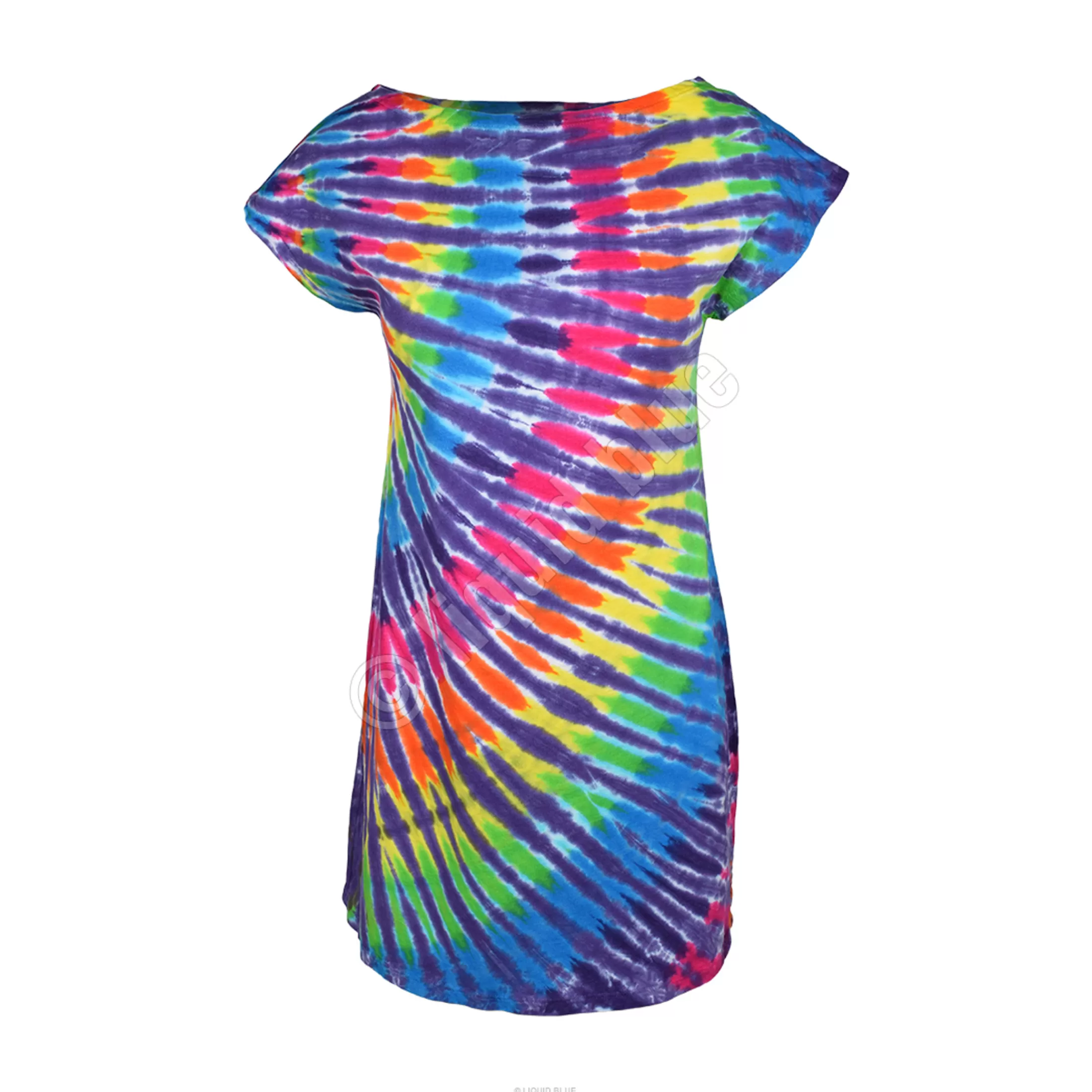 Sundresses | Womens Unprinted Tie-Dyes<Liquid Blue Rainbow Purple Streak Womens Unprinted Tie-Dye Sundress