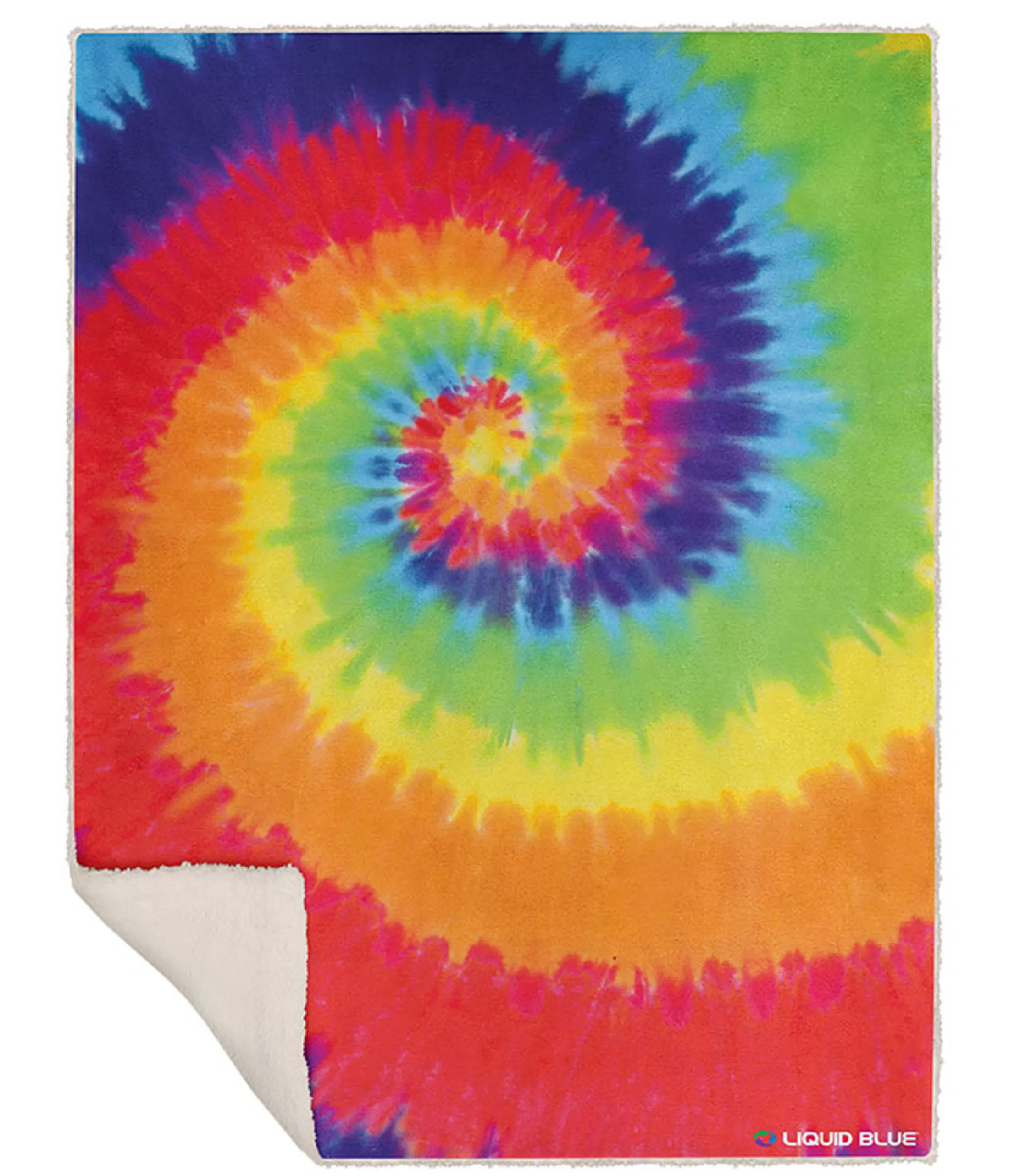 Liquid Blue<Liquid Blue Rainbow Spiral Fleece Throw Blanket