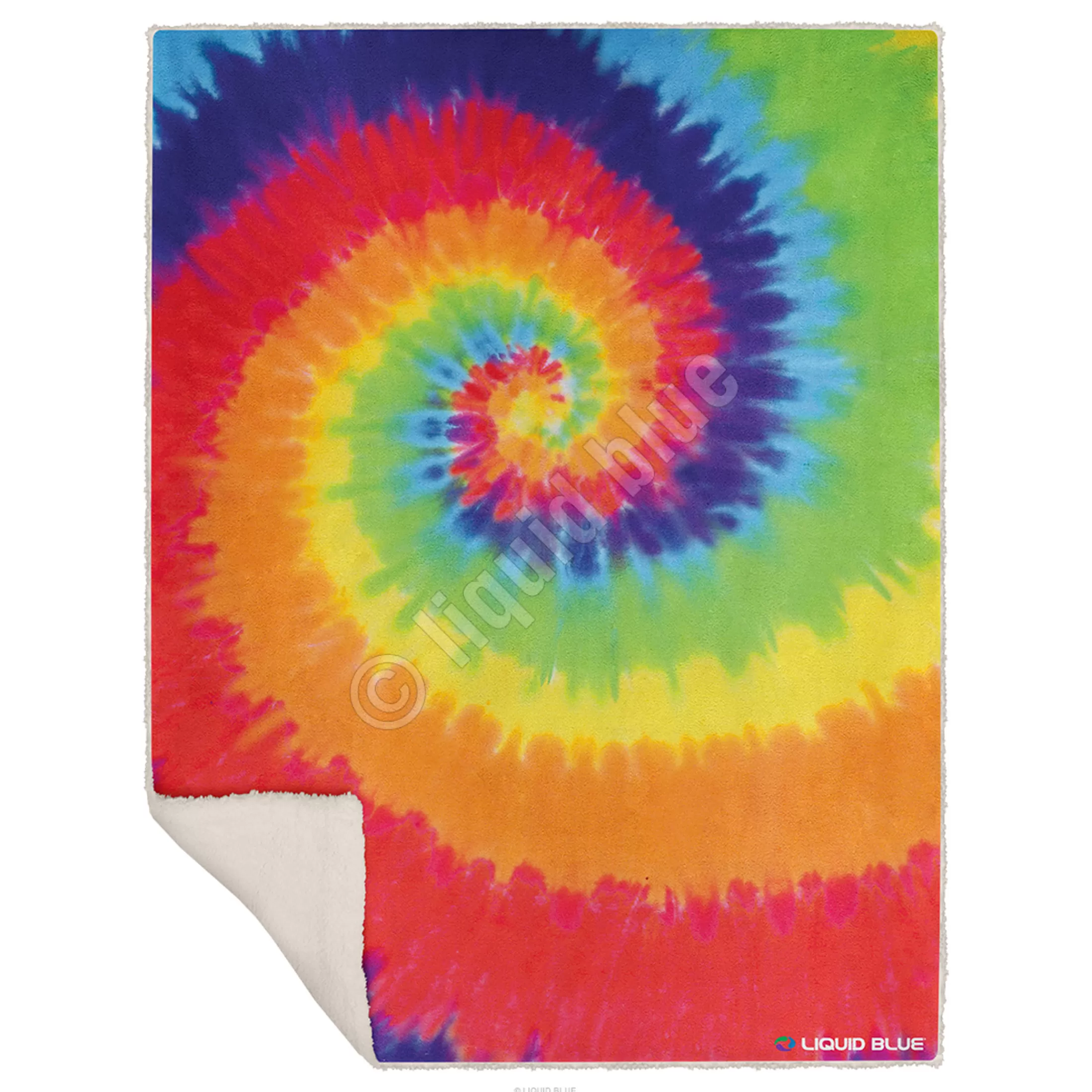 Liquid Blue<Liquid Blue Rainbow Spiral Fleece Throw Blanket