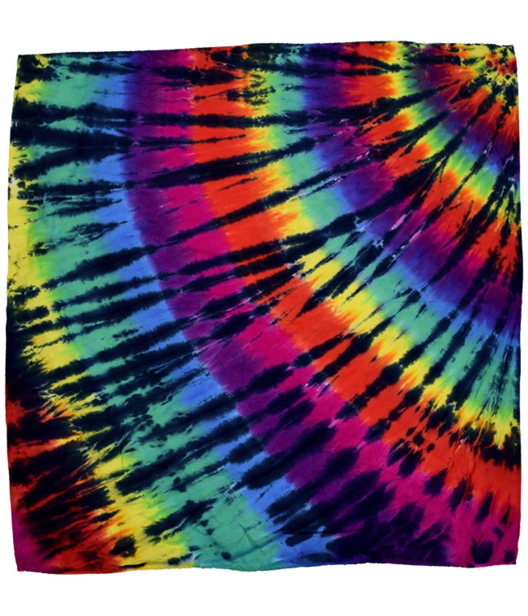 Bandanas | Liquid Blue<Liquid Blue Rainbow Spiral Streak Tie-Dye Bandana