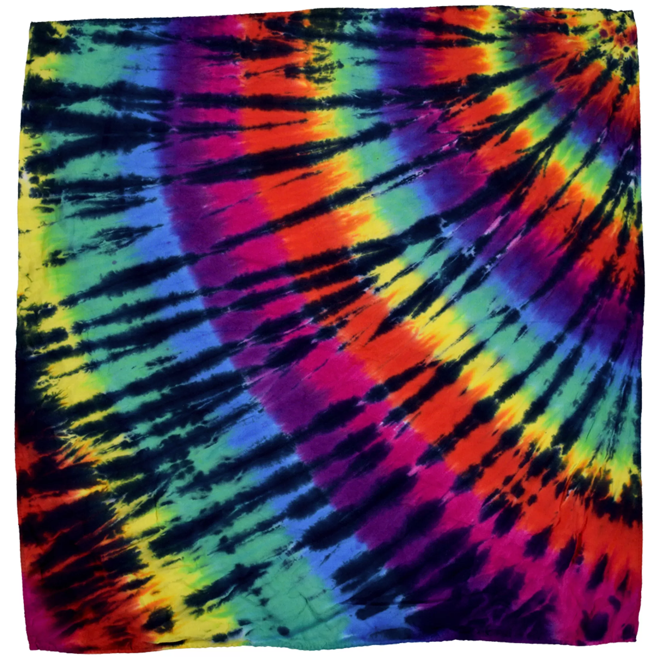 Bandanas | Liquid Blue<Liquid Blue Rainbow Spiral Streak Tie-Dye Bandana