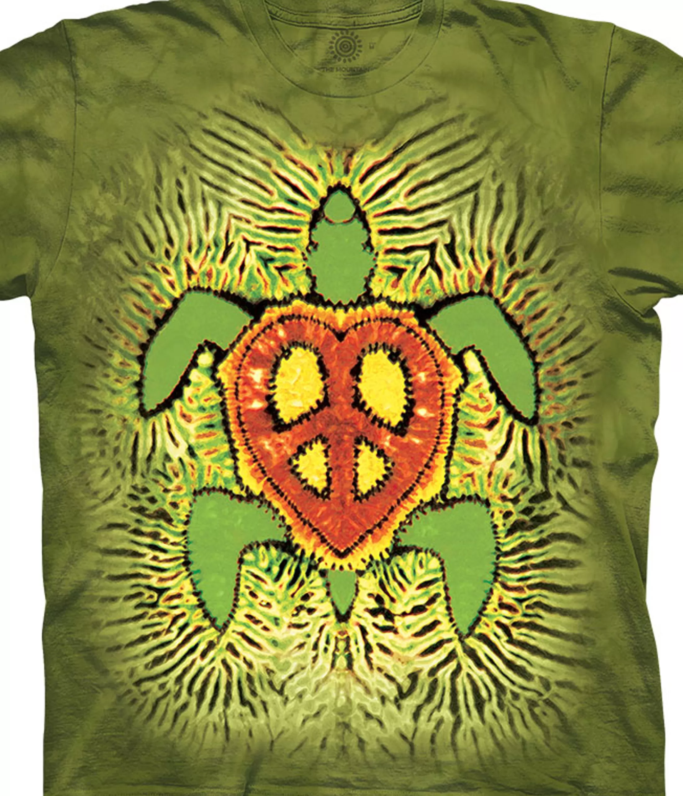 T-Shirt | Novelty<Liquid Blue Rasta Peace Turtle Tie-Dye Classic Cotton T-Shirt