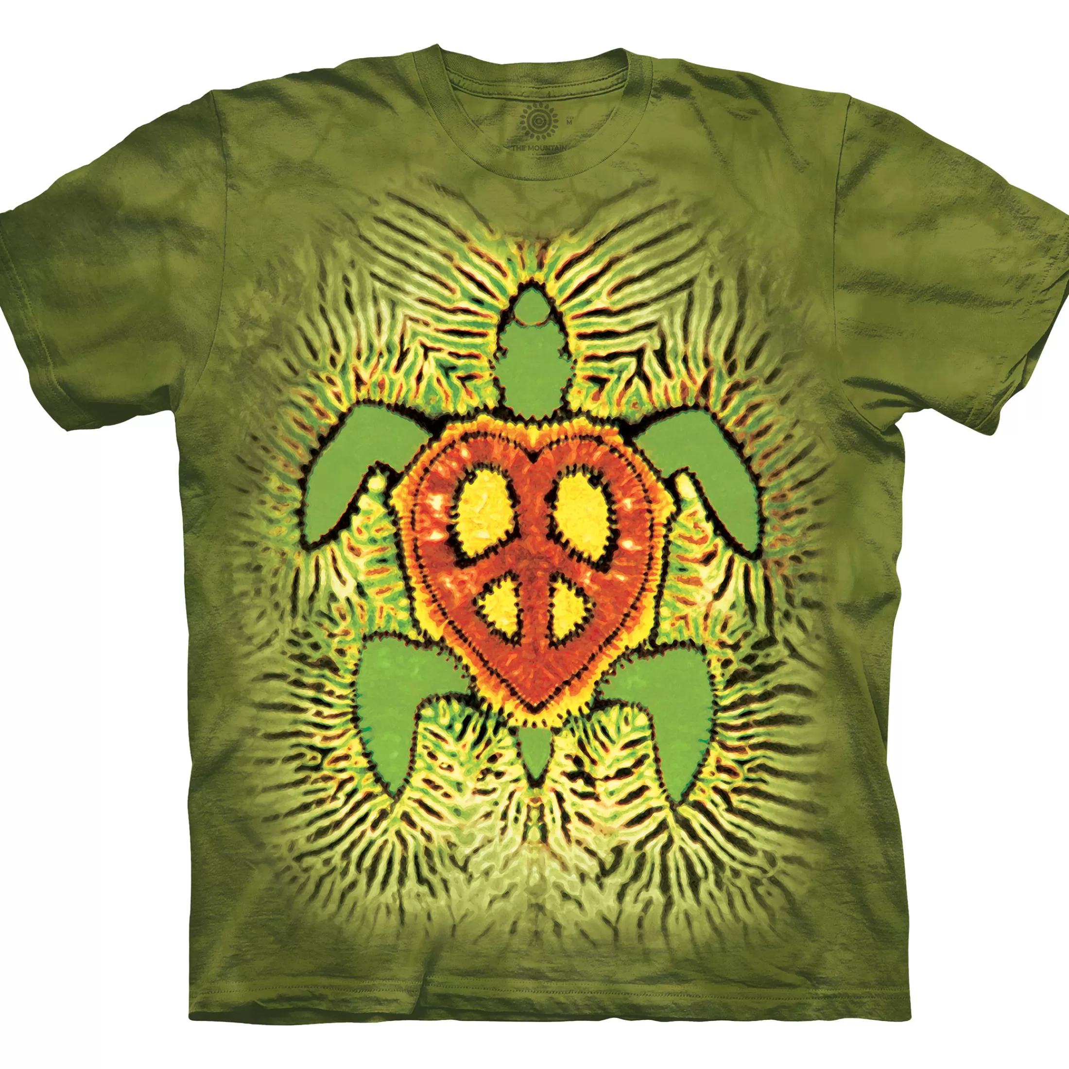 T-Shirt | Novelty<Liquid Blue Rasta Peace Turtle Tie-Dye Classic Cotton T-Shirt