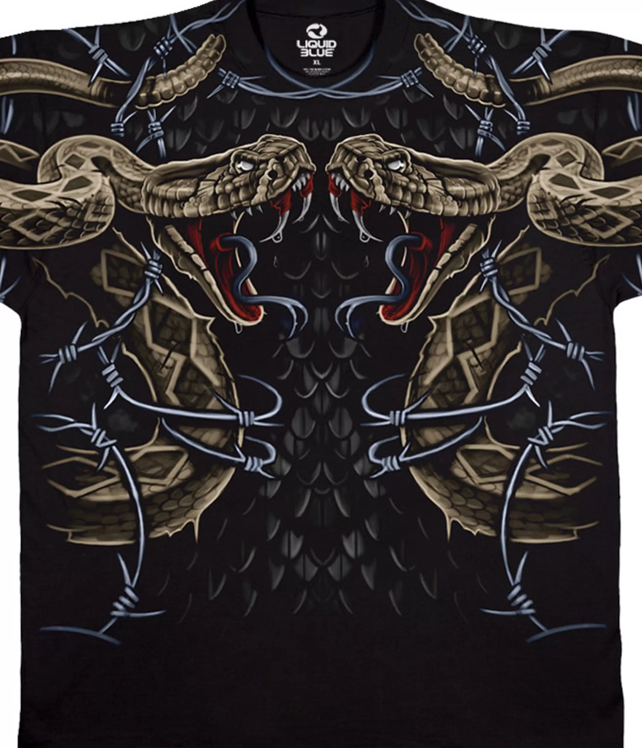 T-Shirt | Dark Fantasy<Liquid Blue Rattler Strike Black T-Shirt