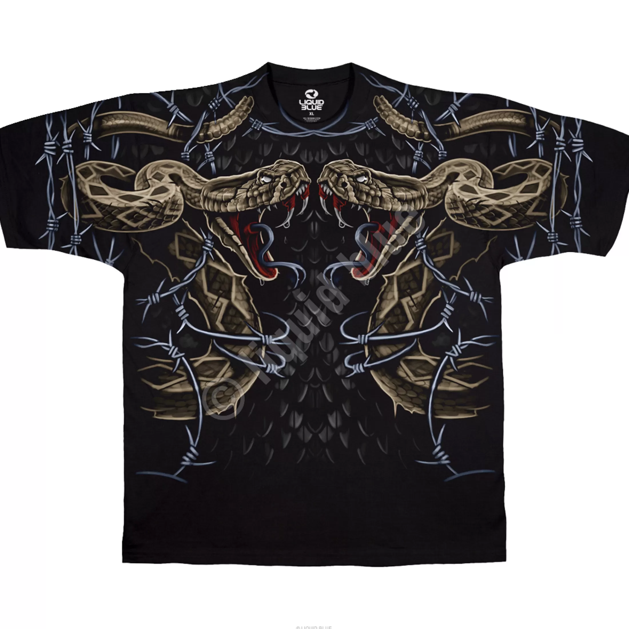 T-Shirt | Dark Fantasy<Liquid Blue Rattler Strike Black T-Shirt