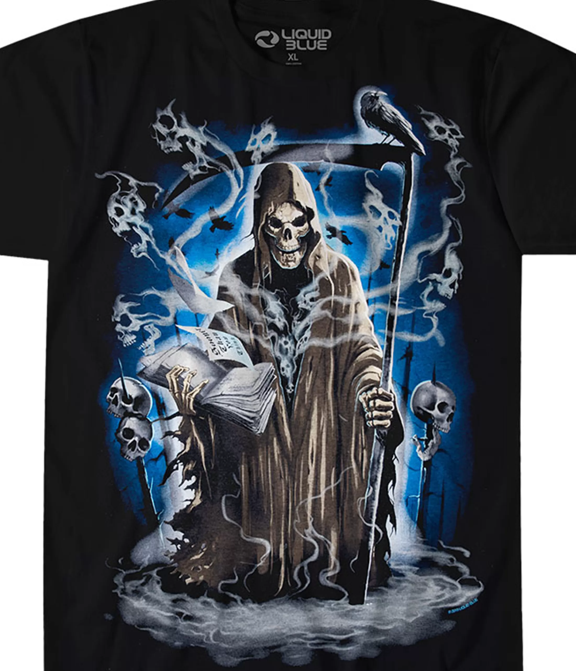 T-Shirt | Halloween<Liquid Blue Reaper Madness Black T-Shirt