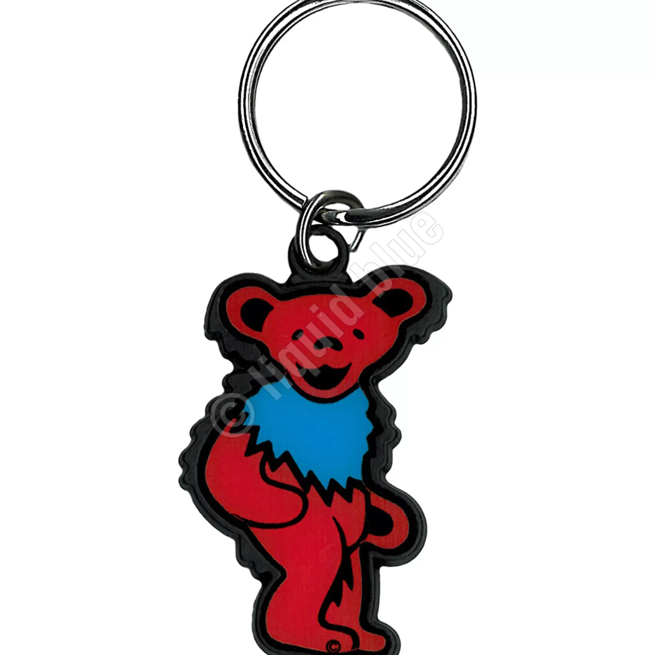 Keychains | Grateful Dead<Liquid Blue Red And Blue Bear Keychain