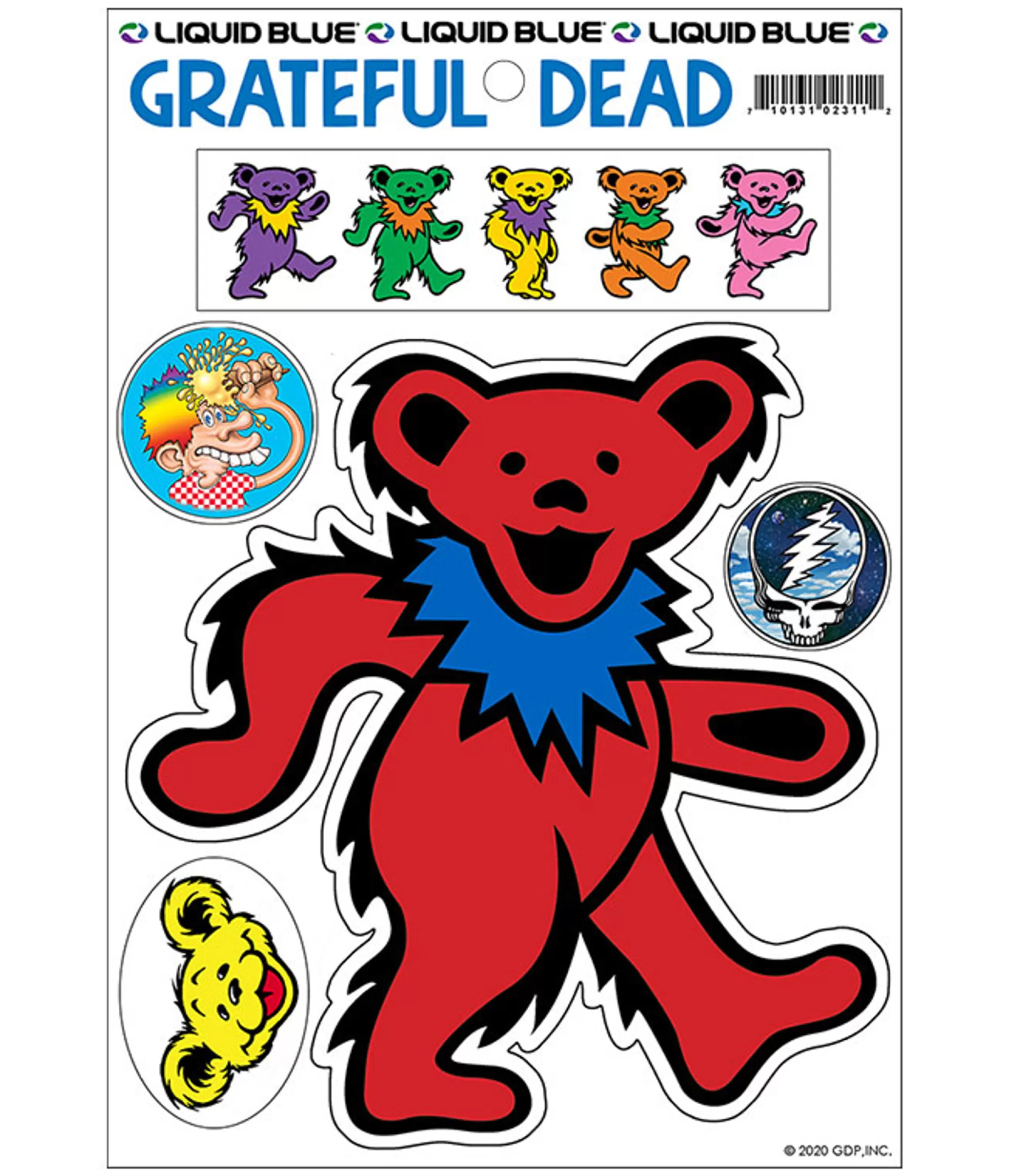 Grateful Dead<Liquid Blue Red Bear Diecut Sticker