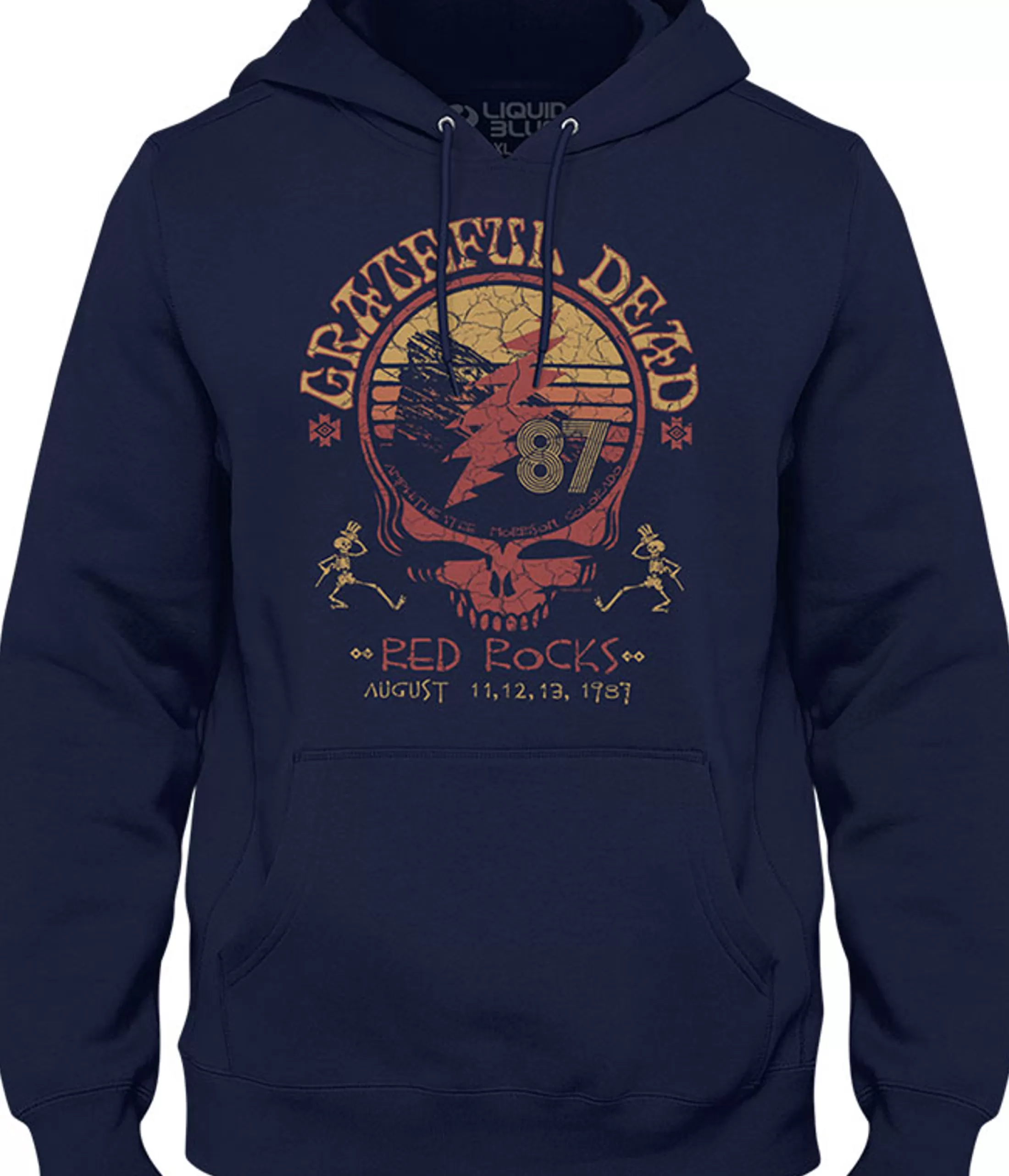 Hoodie | Grateful Dead<Liquid Blue Red Rocks 87 Navy Hoodie