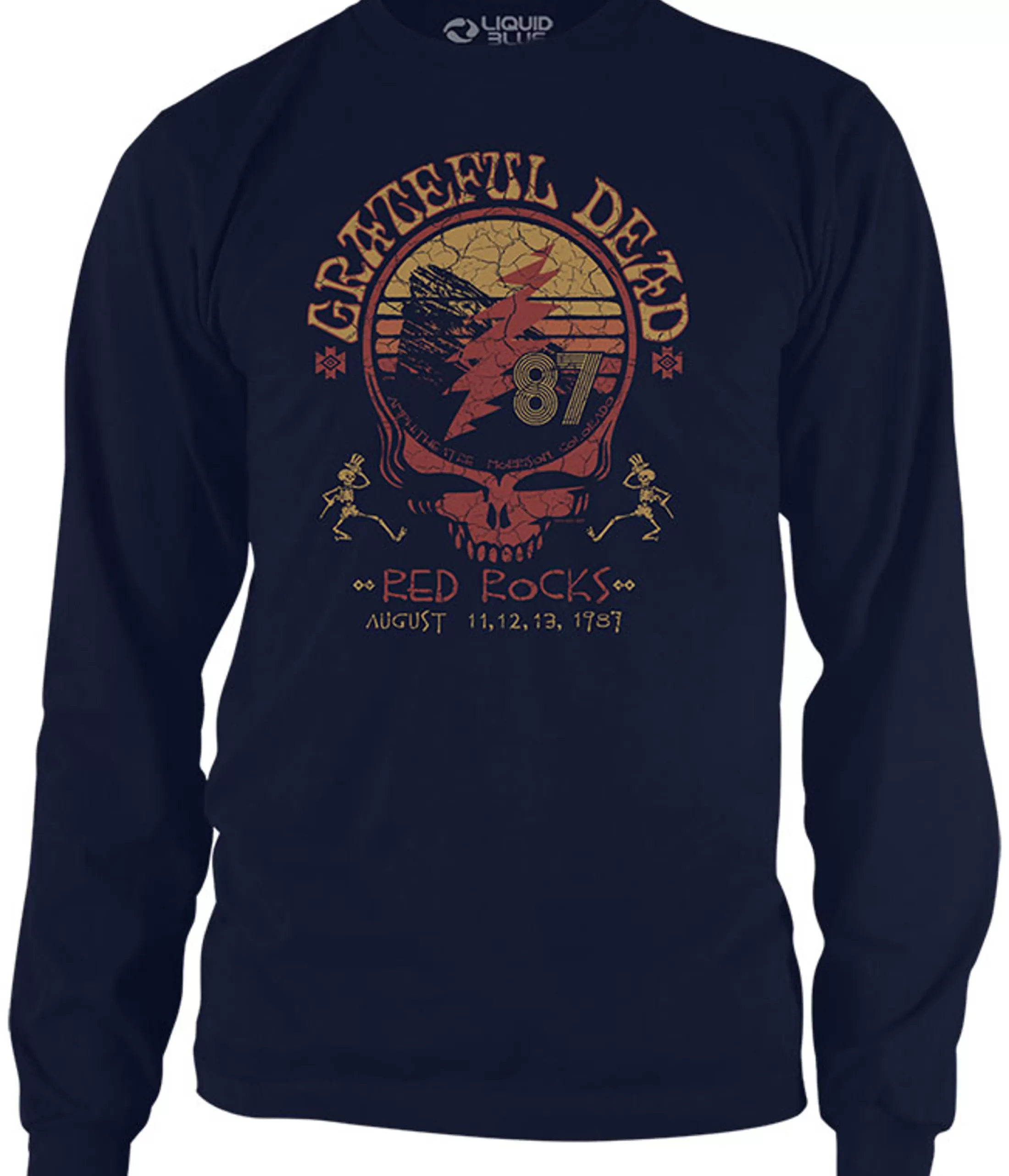 Long Sleeve | Grateful Dead<Liquid Blue Red Rocks 87 Navy Long Sleeve T-Shirt