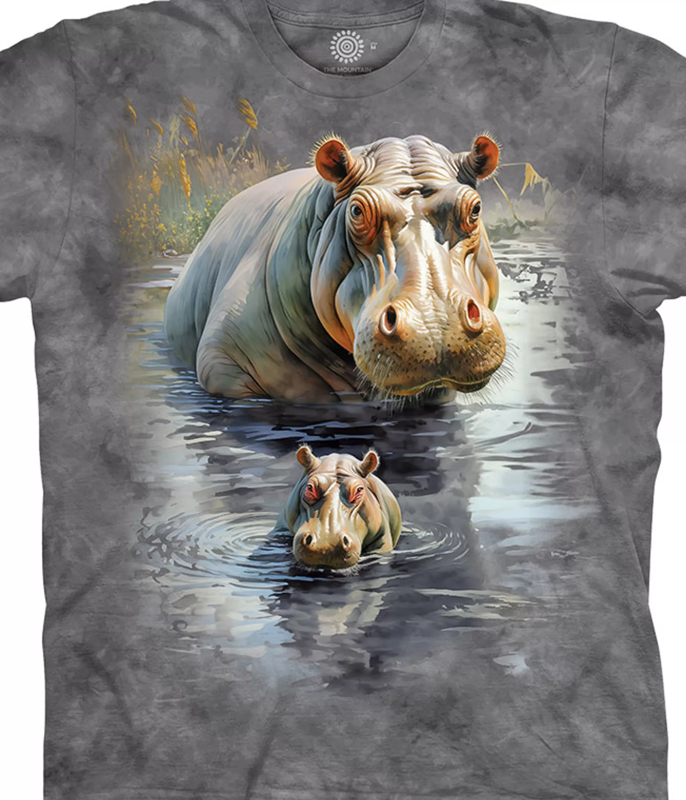 T-Shirt<Liquid Blue River Hippos Classic Cotton T-Shirt