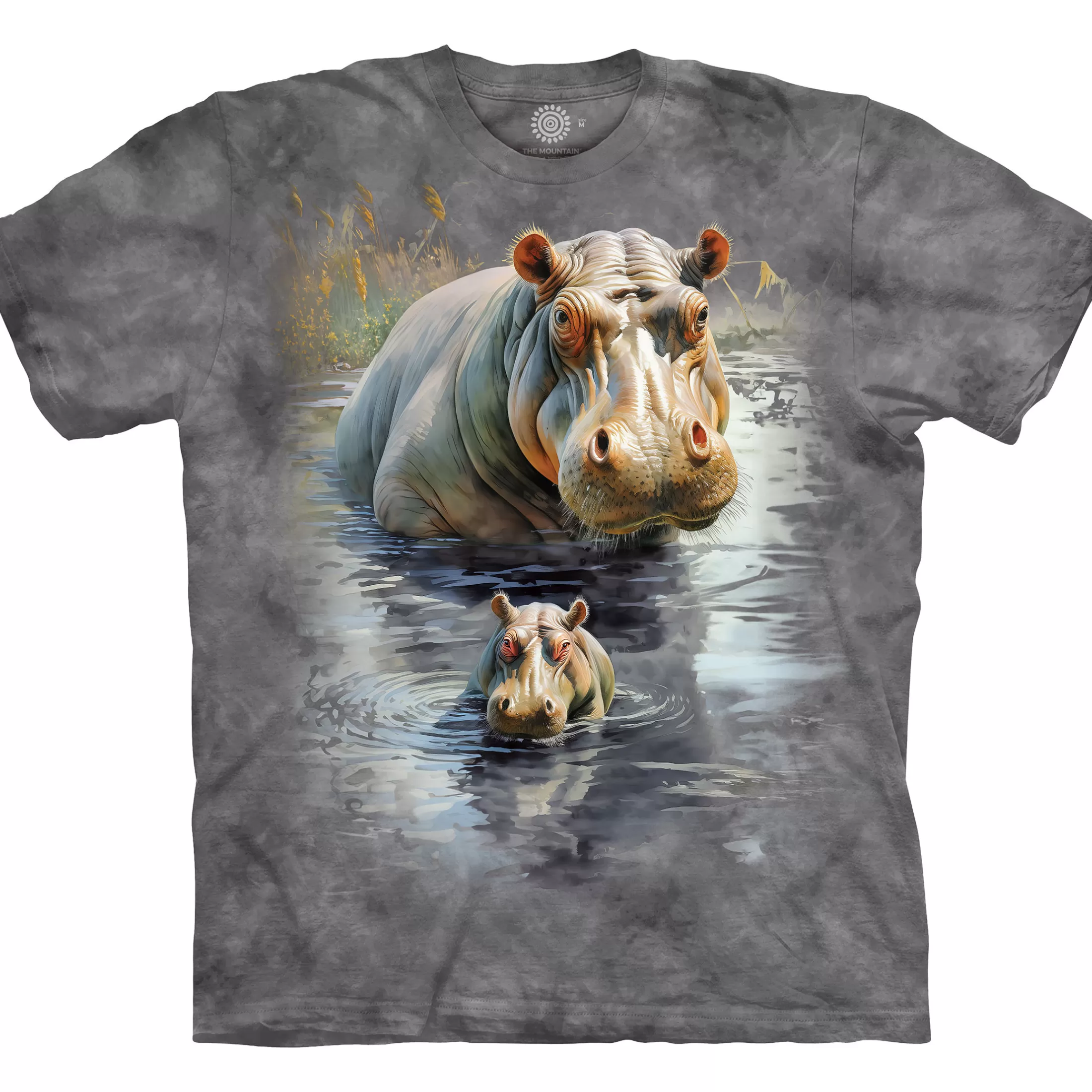 T-Shirt<Liquid Blue River Hippos Classic Cotton T-Shirt